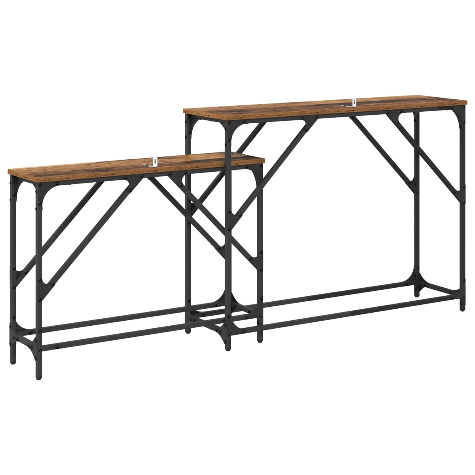 Konzolna miza 2 kos Star les 100 x 28 x 75 cm Inženirski les - slika 7