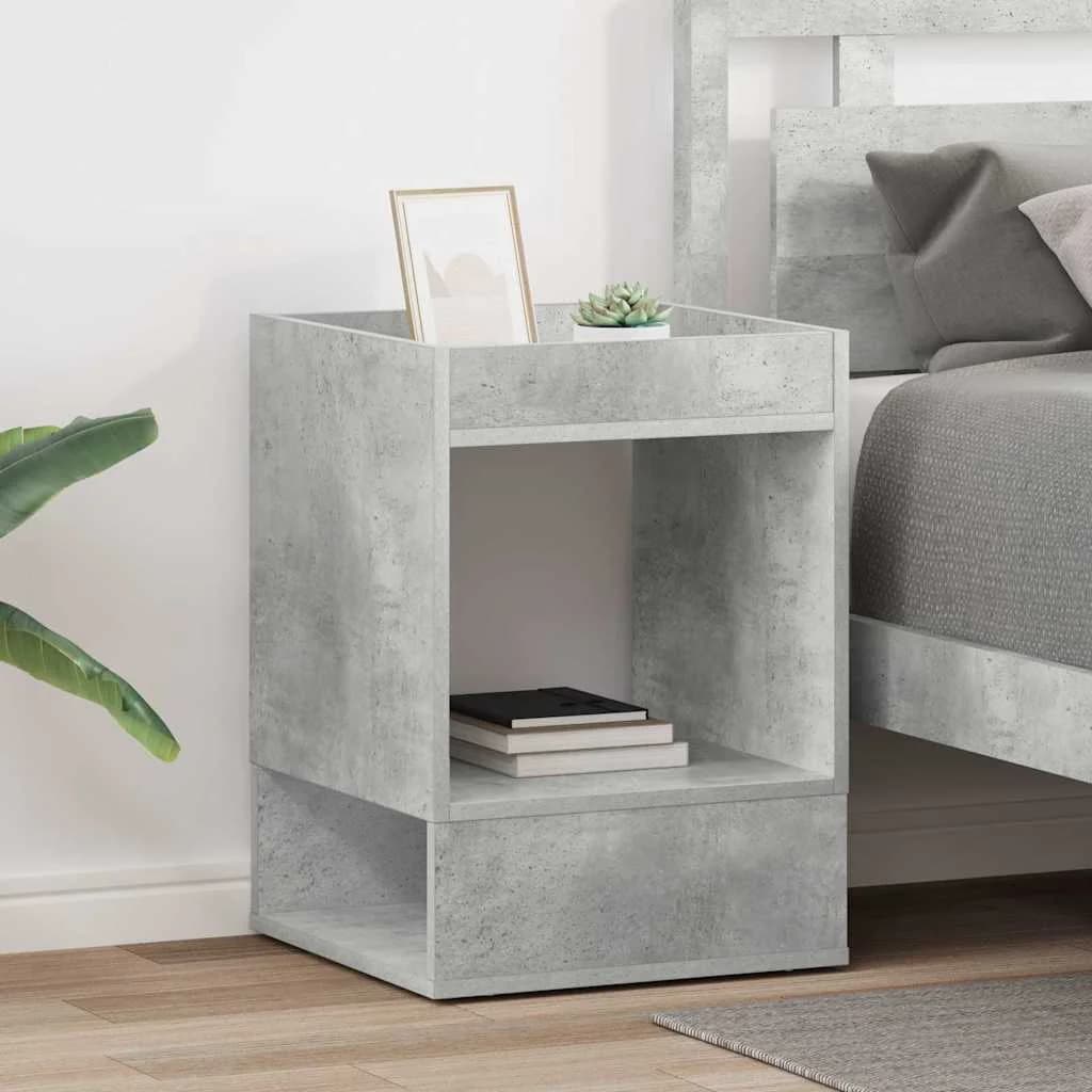 Stranska miza 2 kos Betonsko siva 40 x 40 x 56 cm