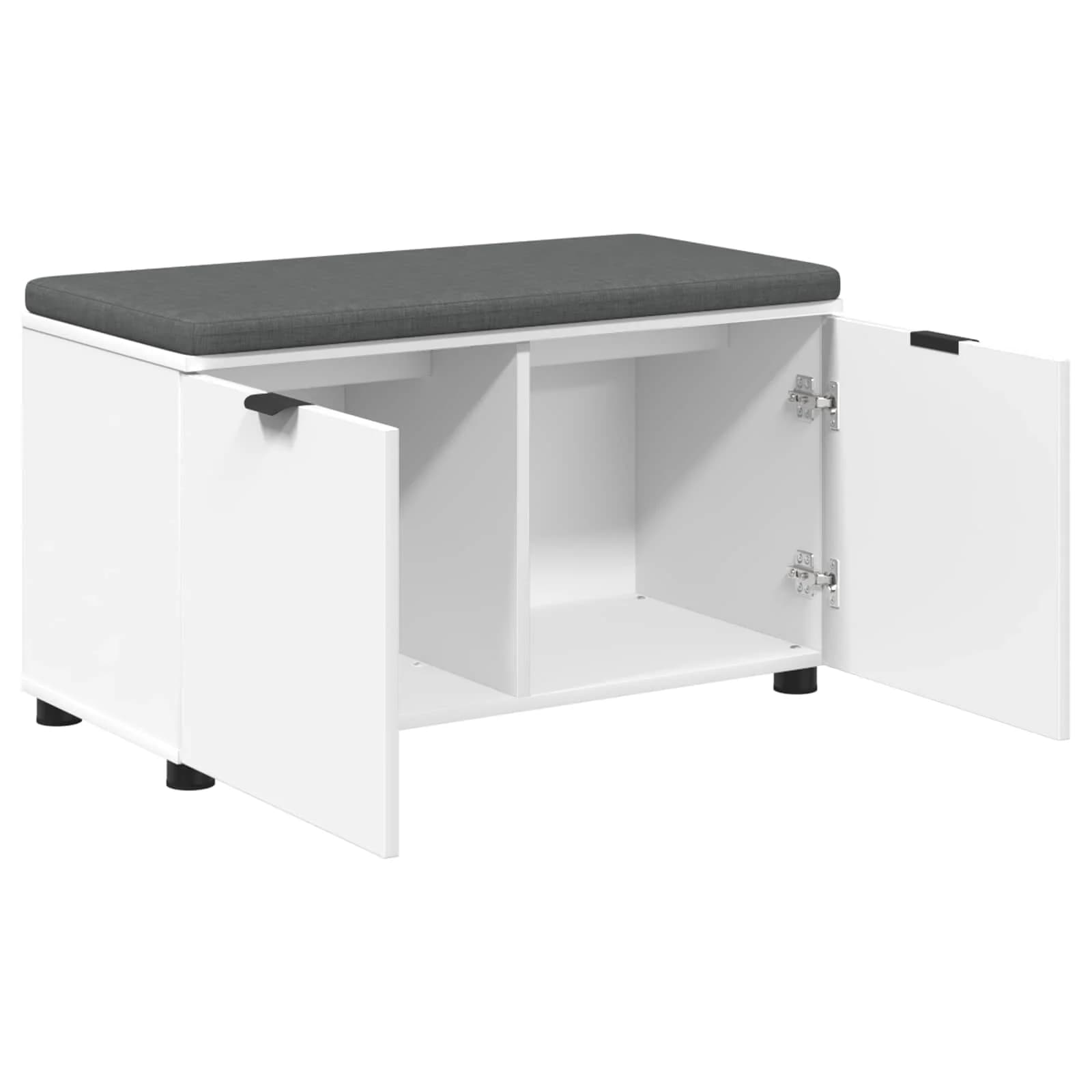 Haldna klop Bela 80 x 38 x 46 cm Oblikovan Les in Tkanina - slika 5