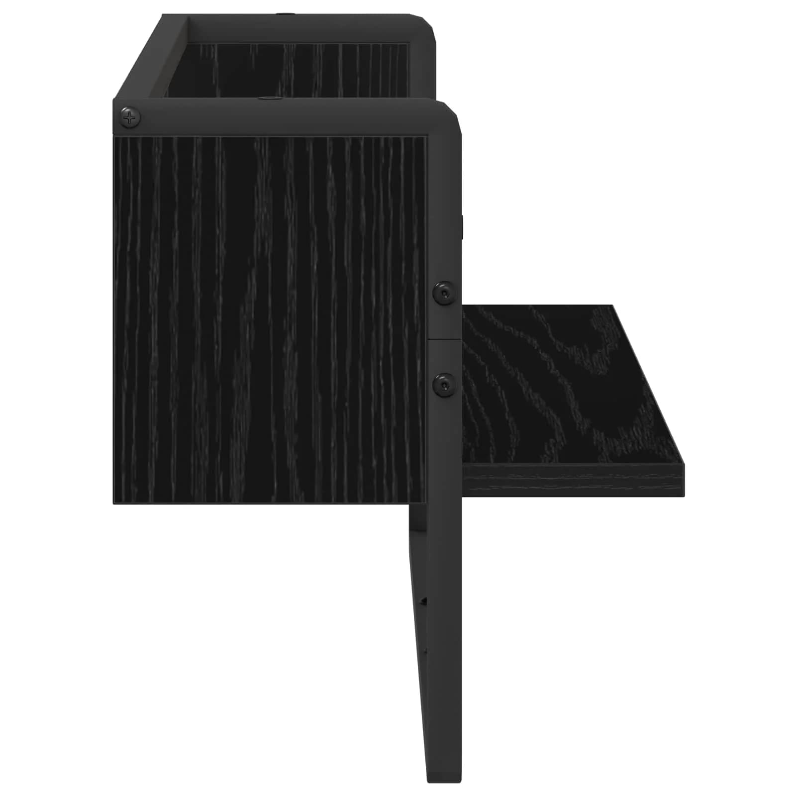 Stenska polica Montaža za steno Črni hrast 65 x 25 x 30 cm - slika 4