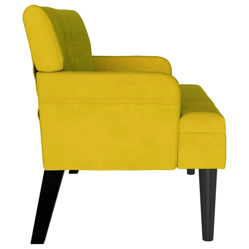 Chesterfield klop Rumena 112 x 65,5 x 75 cm Žamet - slika 5
