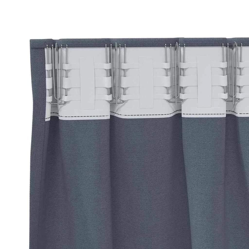 Zavese za zatemnitev z obroči 2 kos Antracit 140 x 140 cm - slika 5