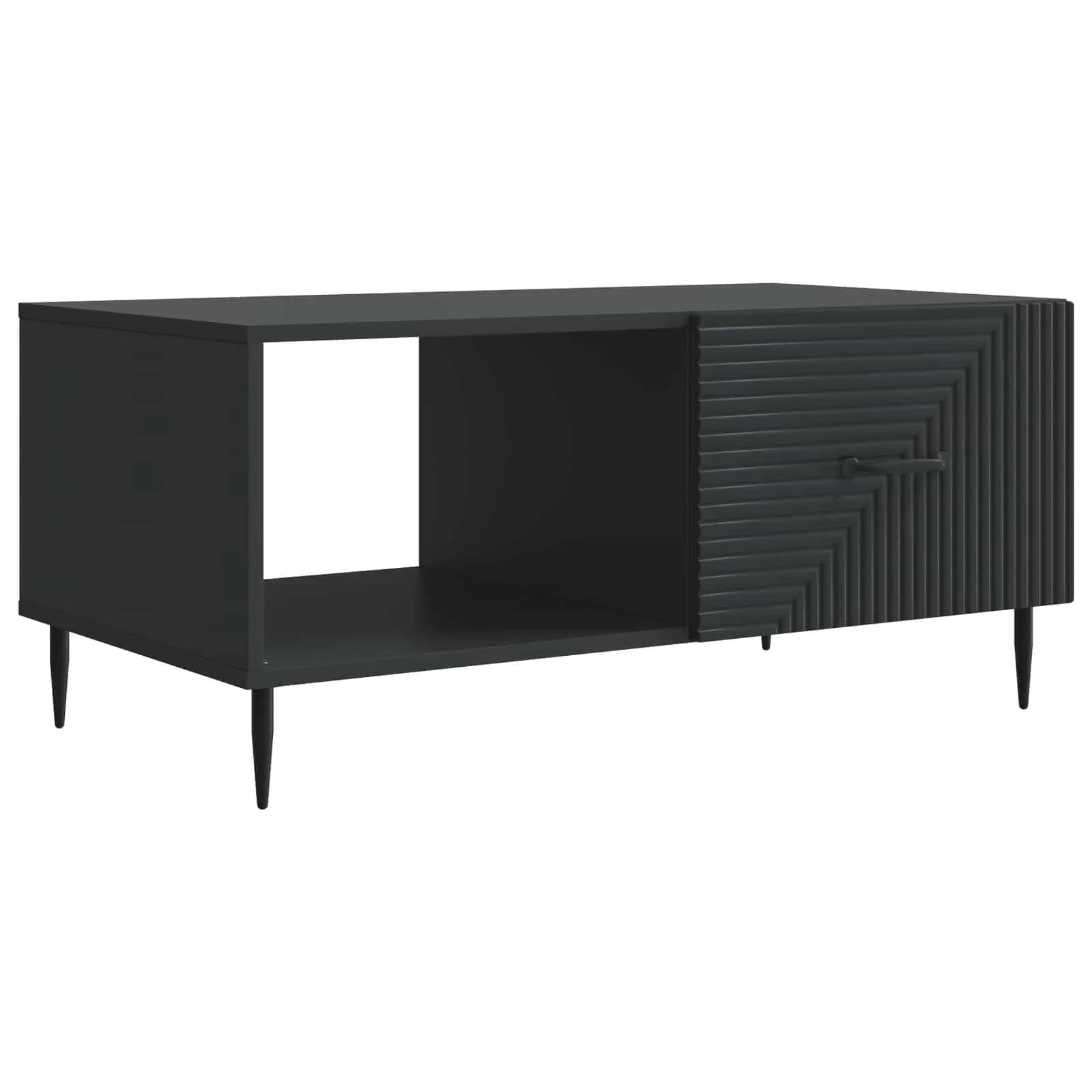 Klubska miza Črna 90 x 50 x 40 cm Inženirski les - slika 2