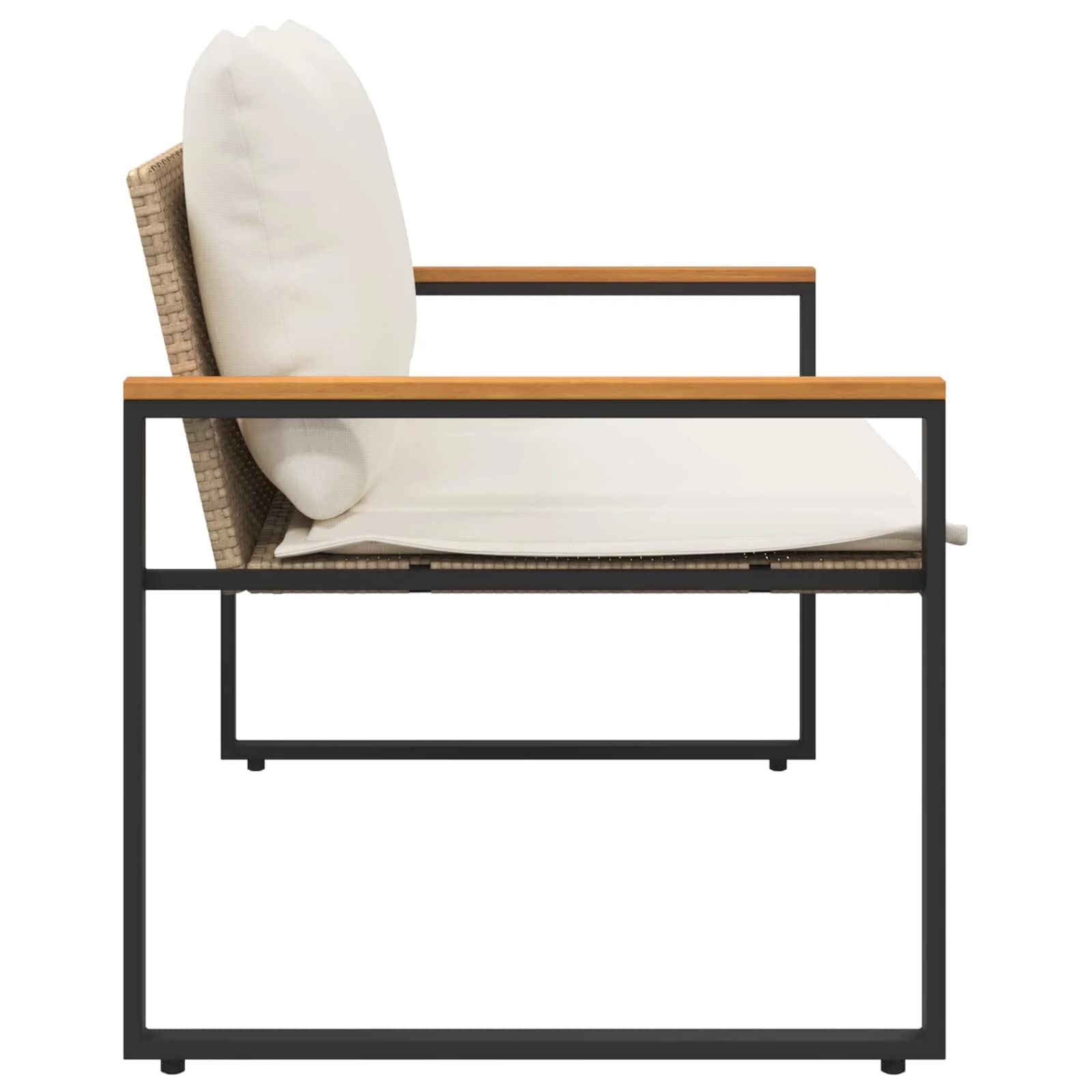 klop z blazino Bež in smetanasto bela 115 x 65 x 72 cm Ratan - slika 6