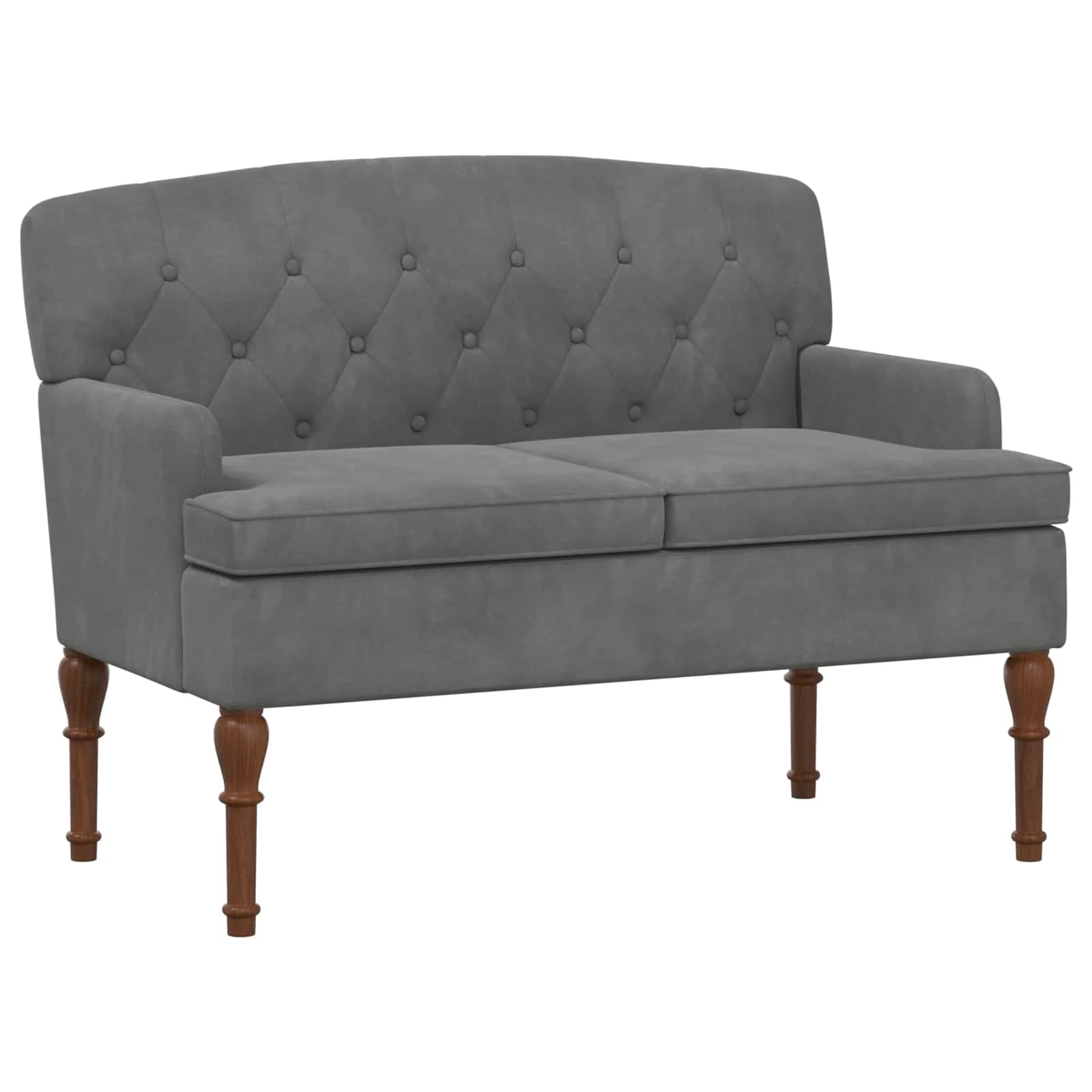 Dvojnica s gumbi Temno siva 111 x 65 x 79 cm Žamet - slika 2
