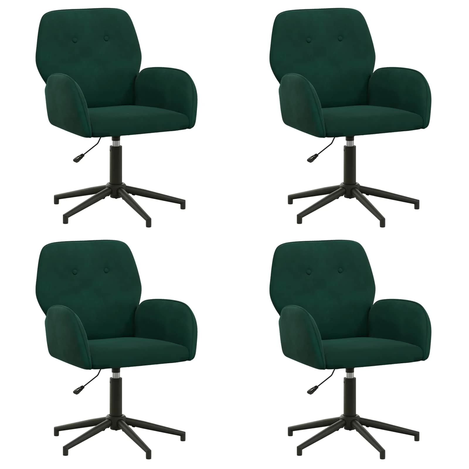 Vrteči pisarniški stoli 4 kos 54 x 55 x 90 cm Temno zelena - slika 2