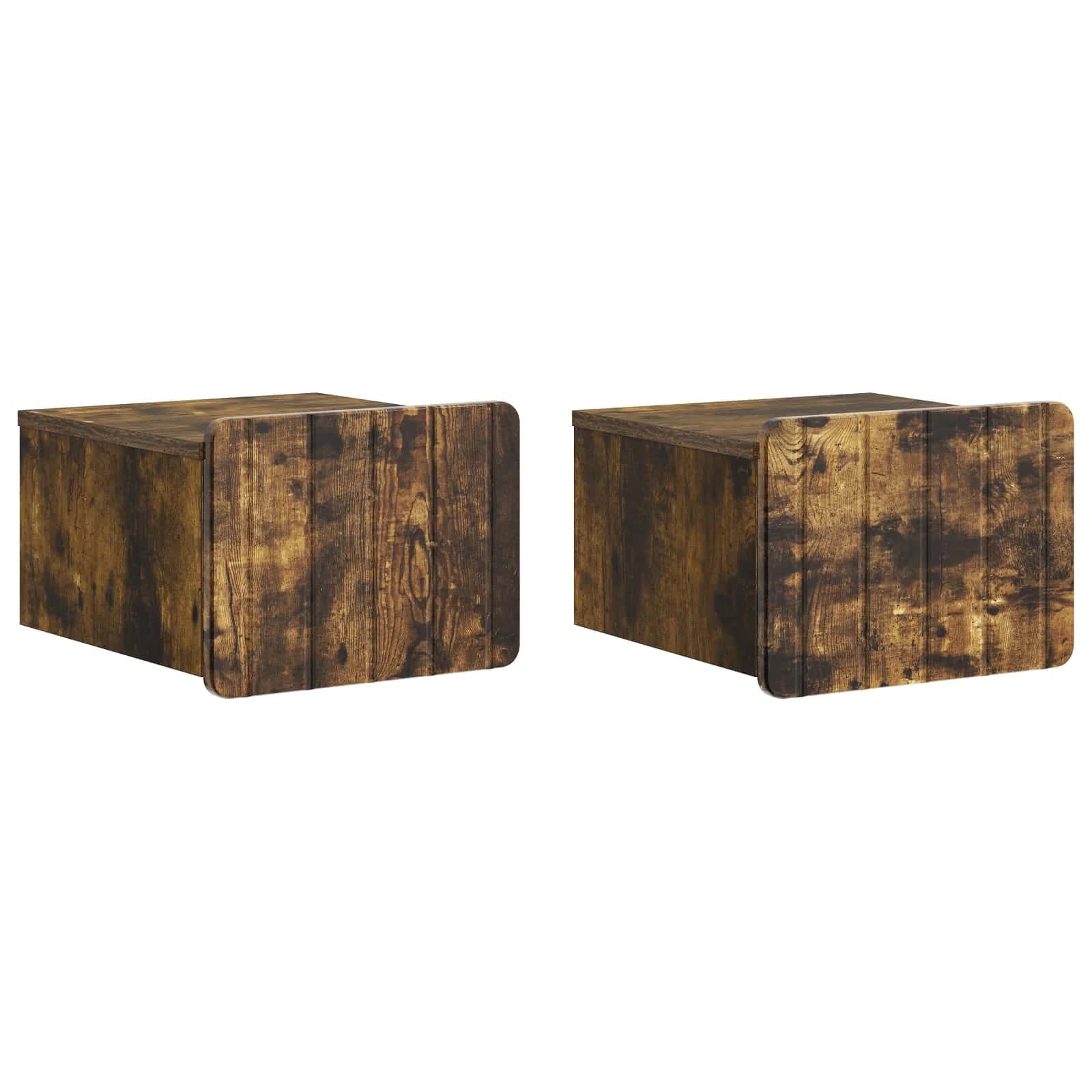 Stenski nočni omarici 2 kos Dimljen hrast 33 x 34,5 x 24 cm - slika 2