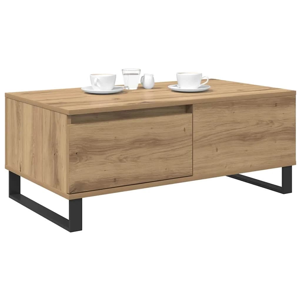 Klubska miza Umetni hrast 90 x 50 x 36,5 cm Inženirski les - slika 3
