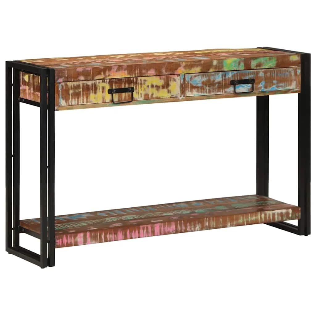 Konzolna miza večbarvno 120 x 33 x 75 cm Trdna obnovljena les - slika 2