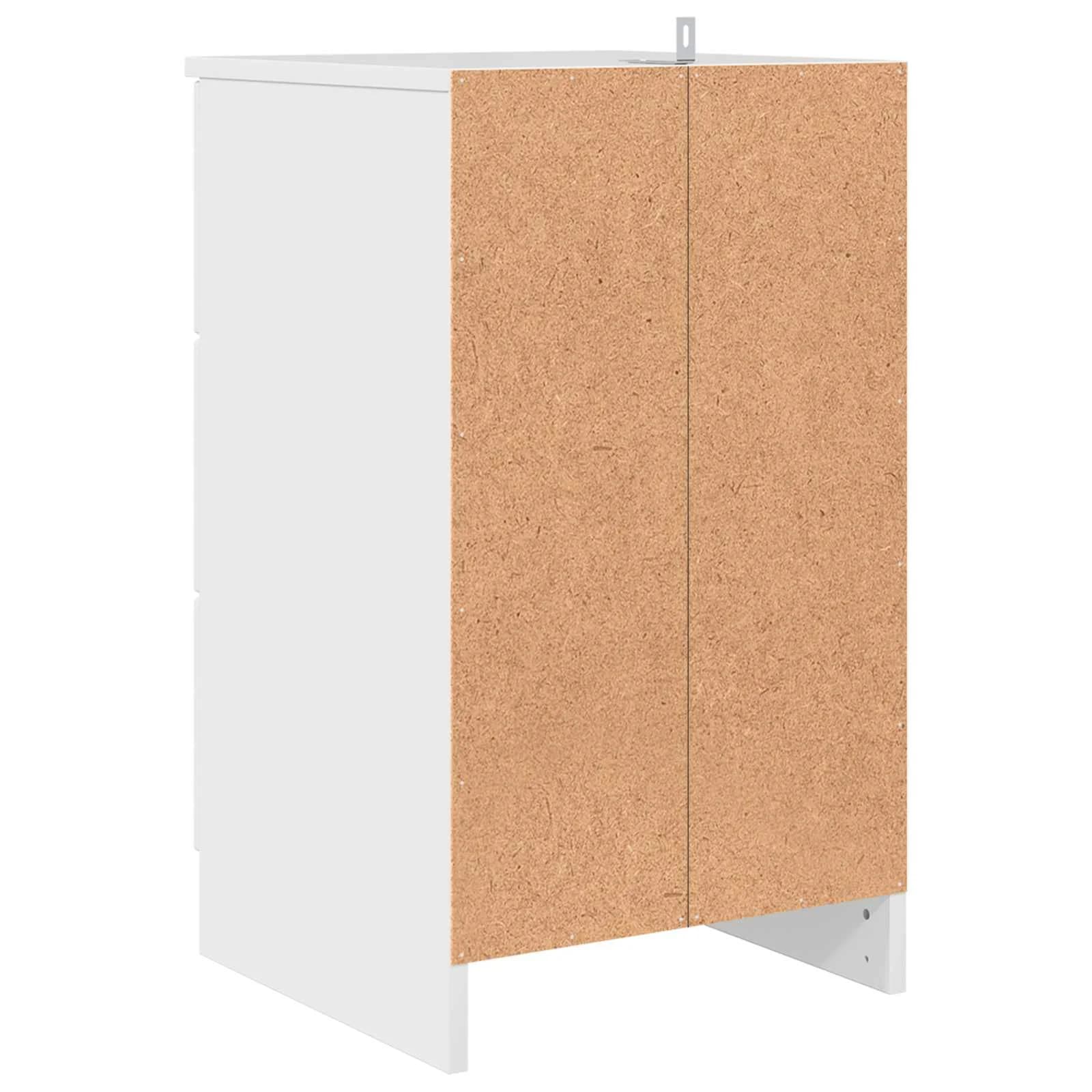 Nočna omarica Bela z visokim sijajem 38 x 38 x 66 cm - slika 8
