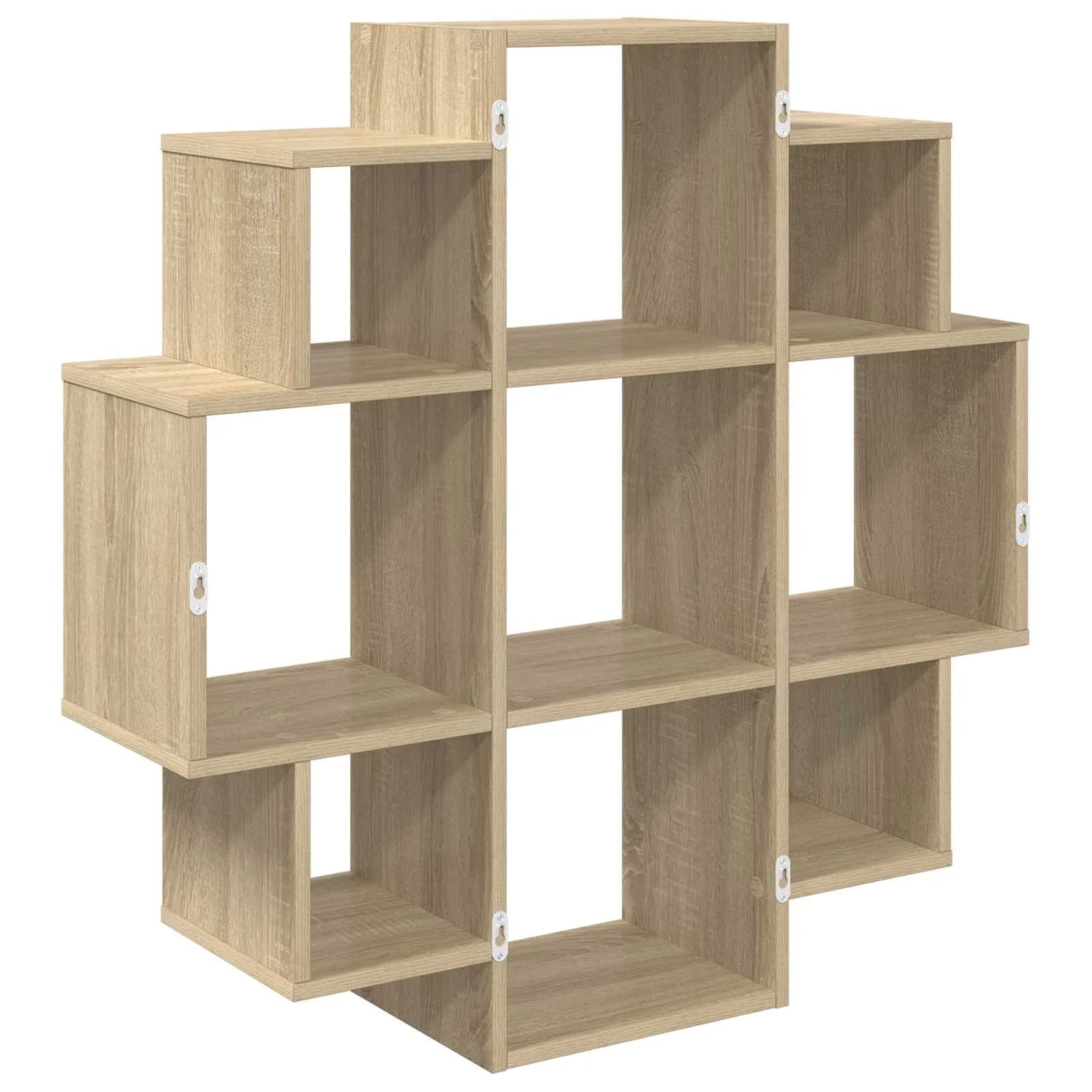 Stenska polica Sonoma hrast 90 x 25 x 90 cm Inženirski les - slika 6