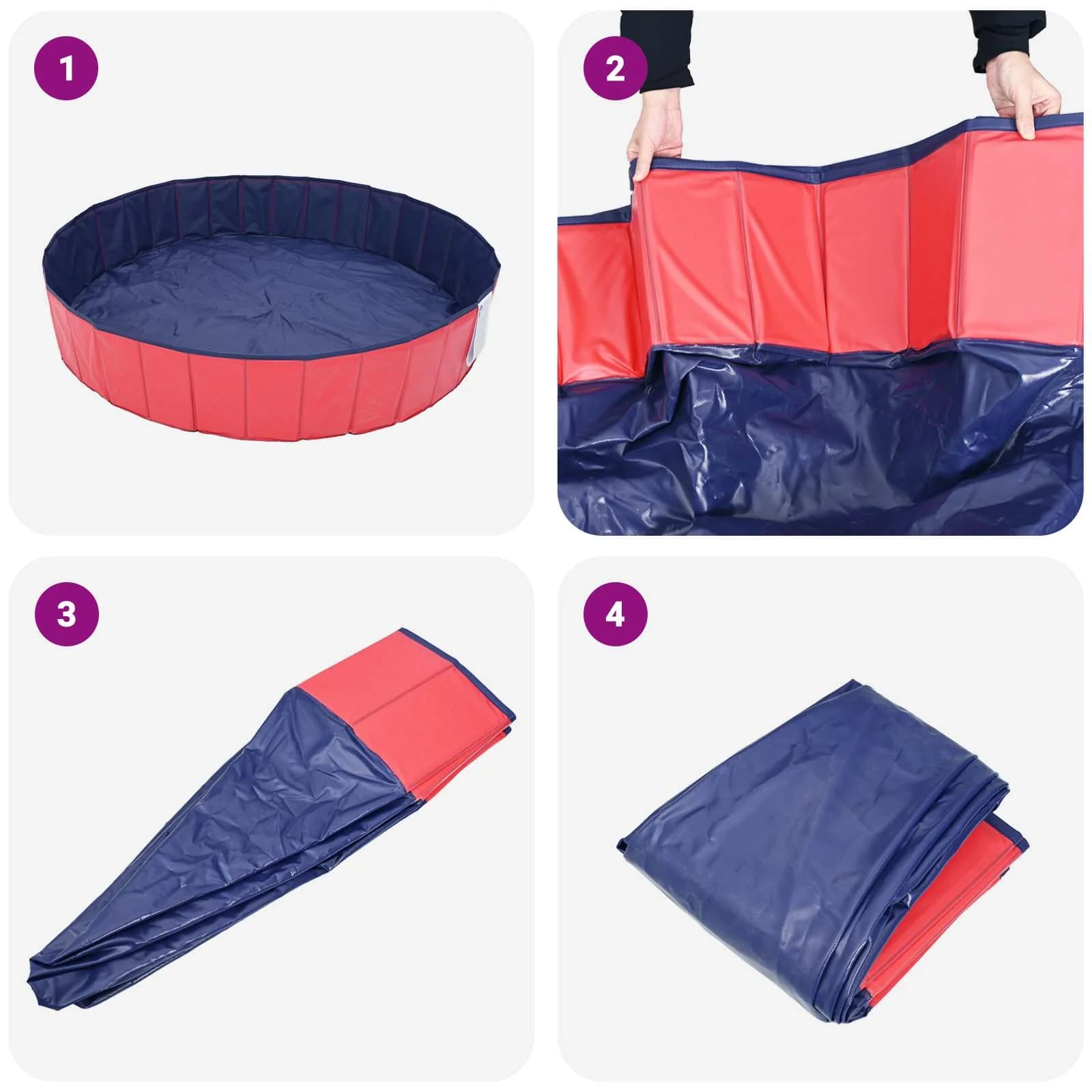 Otroški bazen Rdeča Ø300 x 38 cm Debel PVC in inženirski les - slika 5