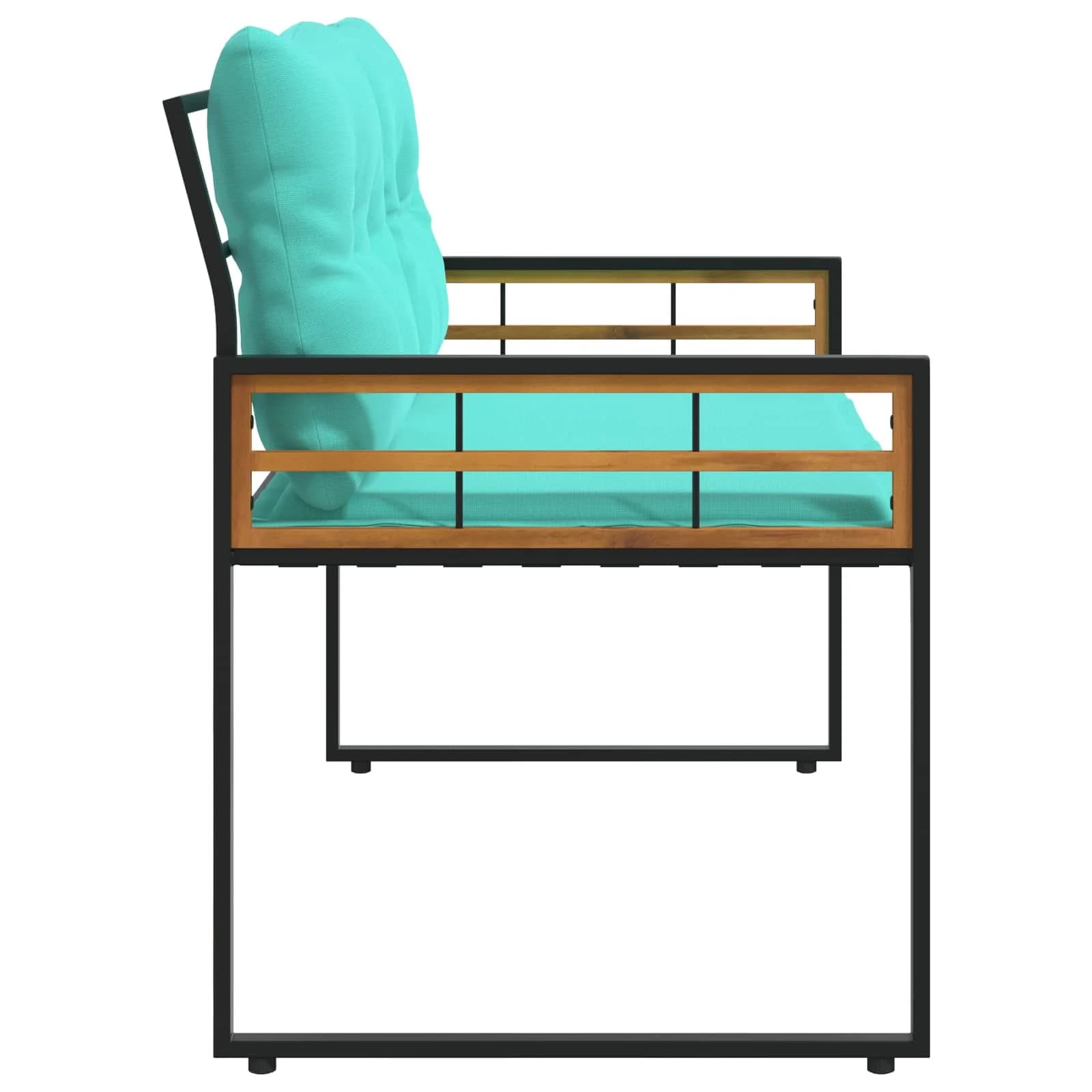 Lesena ležajna klop z blazino Turkizna 114 x 55 x 77 cm - slika 5