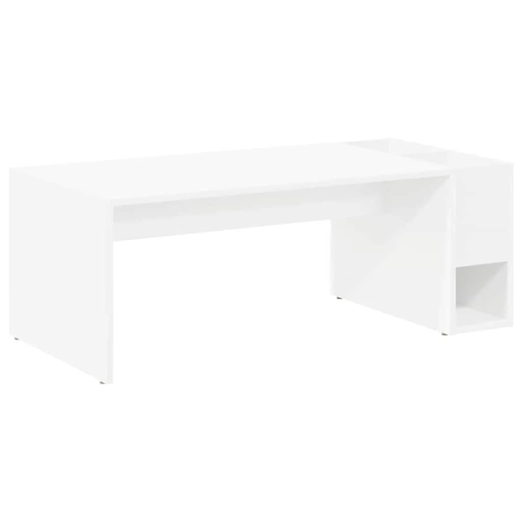 Klubska miza Bela 101,5 x 50 x 37 cm Inženirski les - slika 2