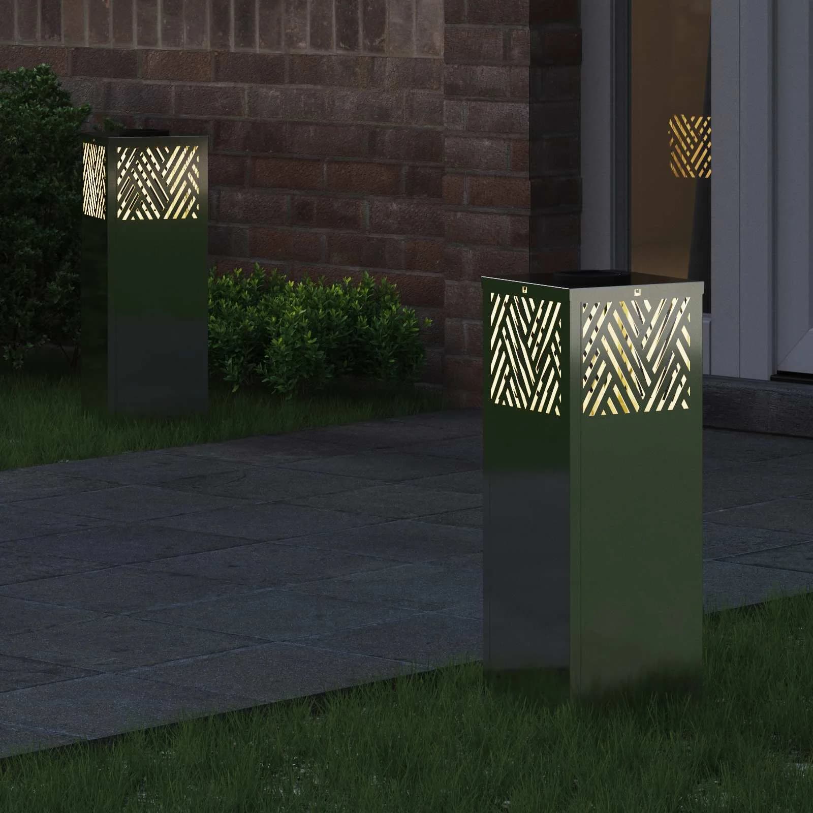 Solarno LED svetilo za pot 2 kos Toplo bela 18 x 18 x 50 cm - slika 3