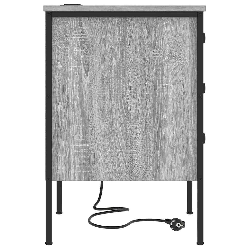 Nočna omarica 2 kos Siva Sonoma 42 x 41 x 61 cm Inženirski les - slika 8