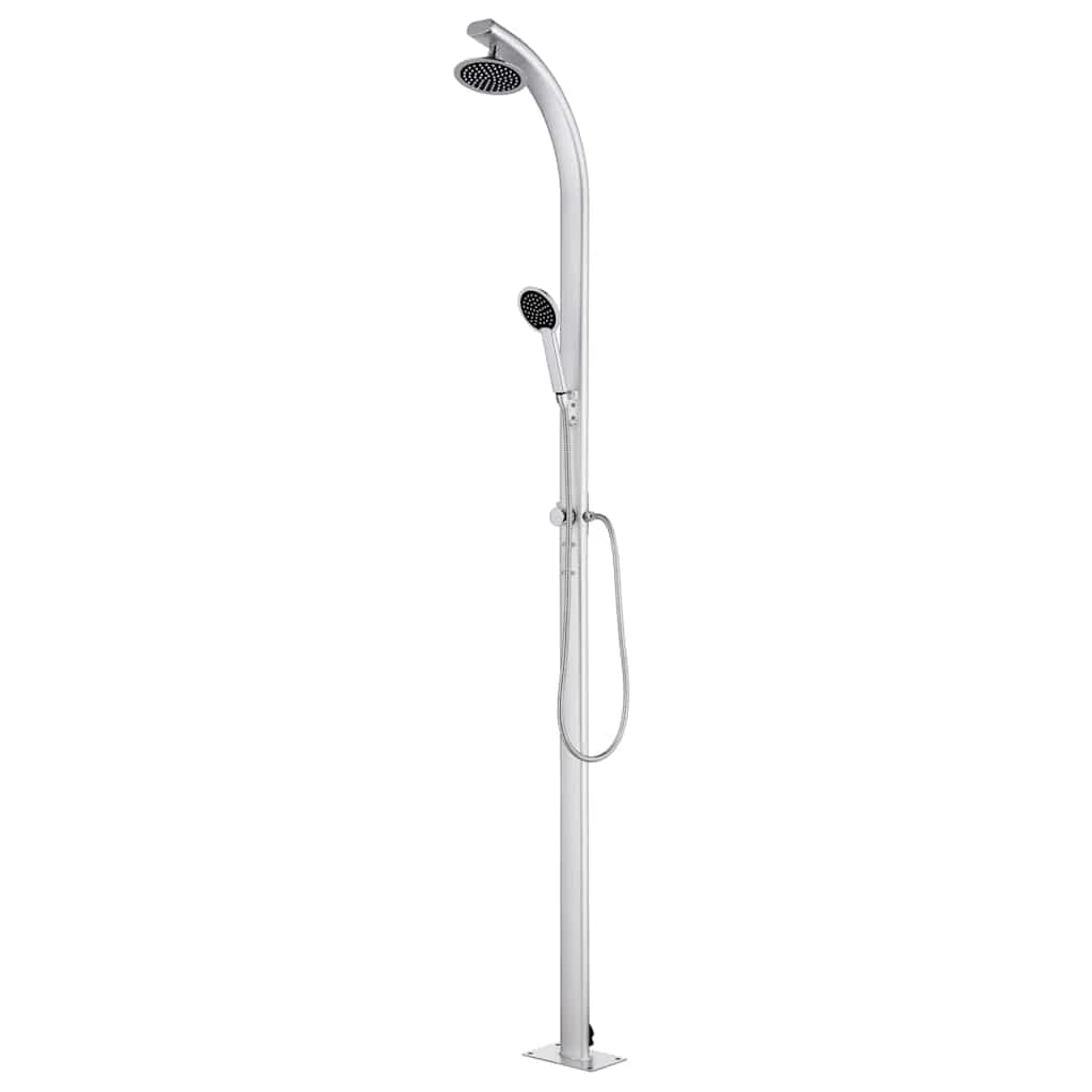 Vrtni tuš z rjavim podstavkom 220 cm aluminij - slika 3