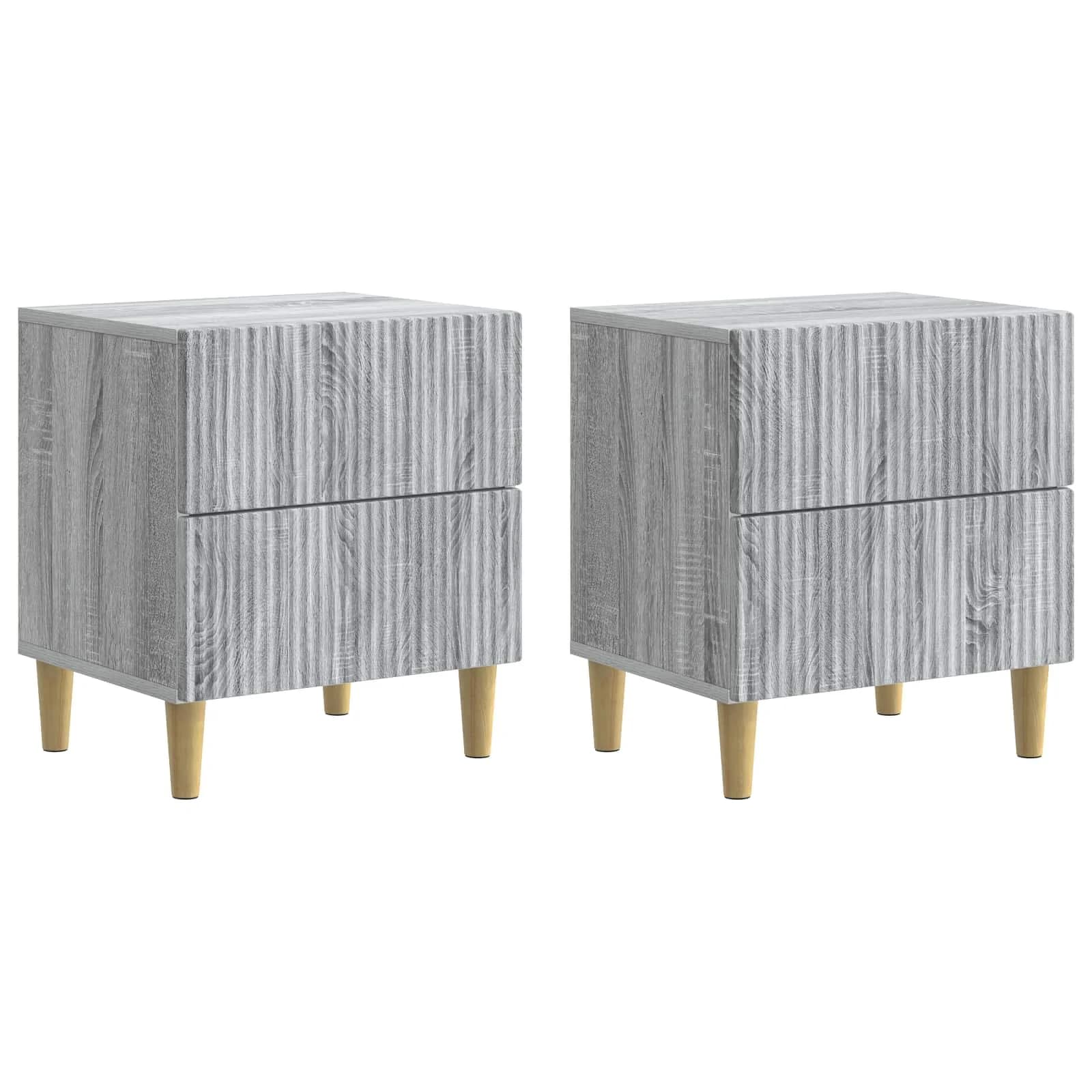 Nočna omarica 2 kos Siva Sonoma 43 x 34,5 x 48 cm - slika 2