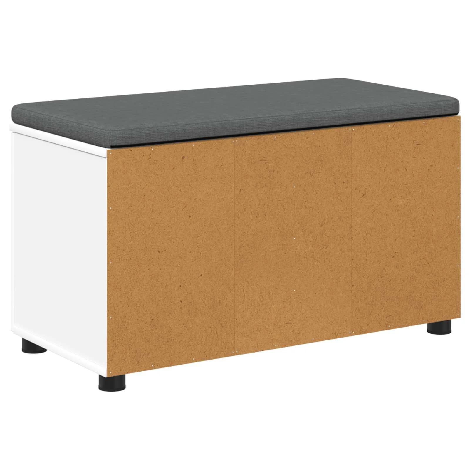 Haldna klop Bela 80 x 38 x 46 cm Oblikovan Les in Tkanina - slika 8