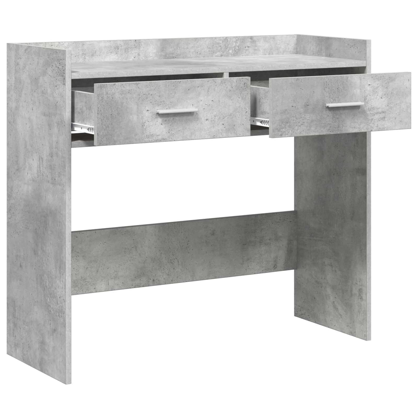 Konzolna miza Betonsko siva 90 x 35 x 80 cm Inženirski les - slika 4