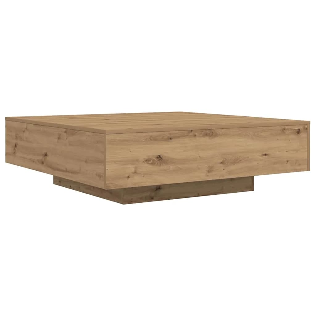 Kavna mizica z LED trakovi Artisan hrast 100 x 100 x 31 cm - slika 5