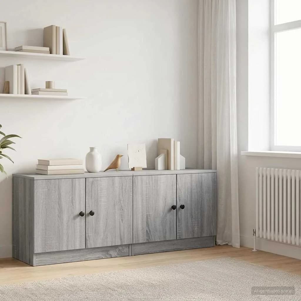 Shranjevalna omara za loft posteljo 2 kos Siva Sonoma - slika 3