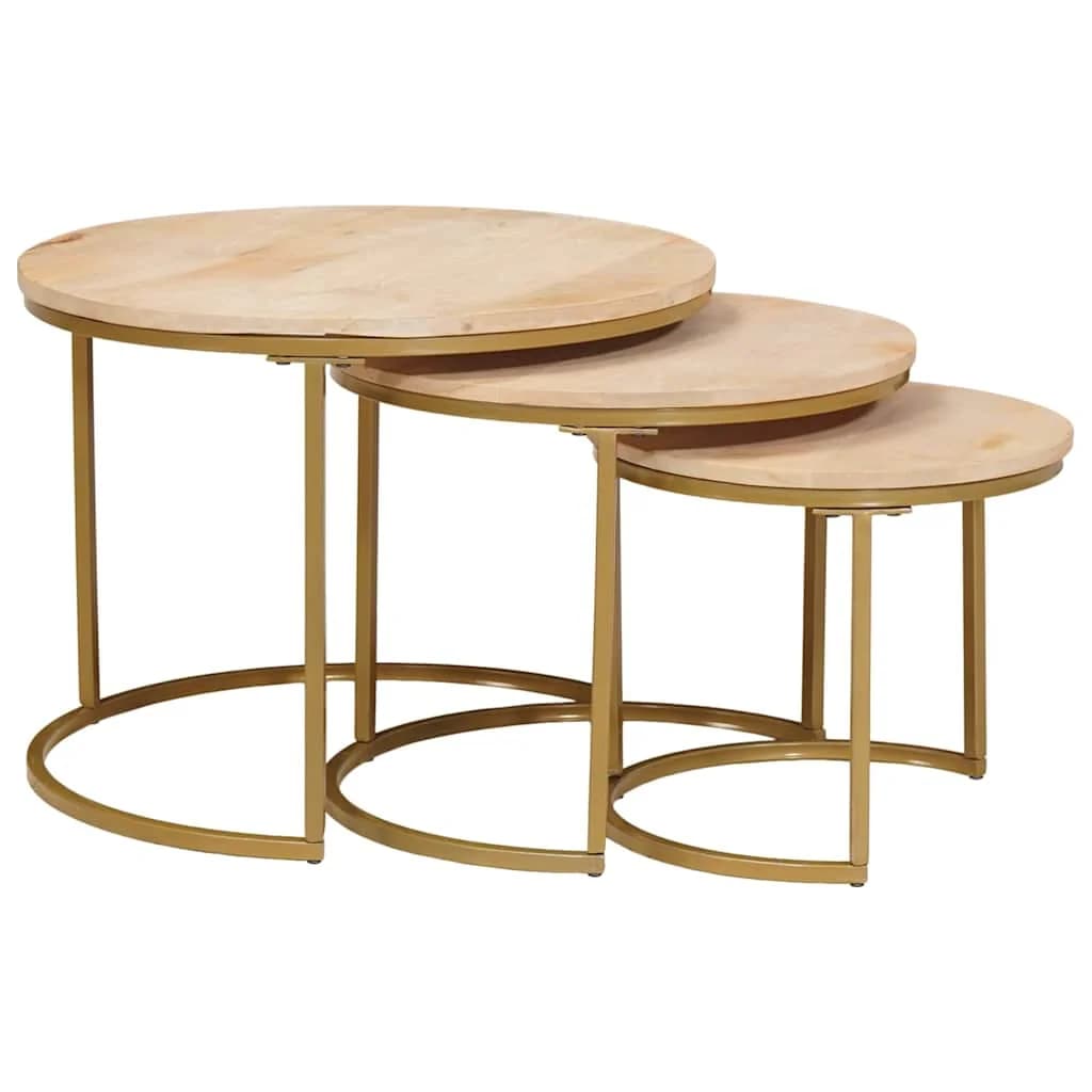Mize za kavo z gnezdenjem 3 kos Rjava 54 x 54 x 40 cm - slika 4