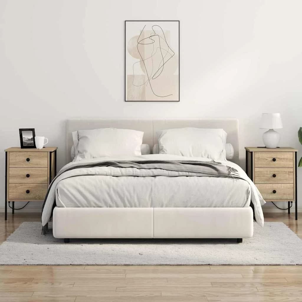 Nočna omarica 2 kos Sonoma hrast 42 x 41 x 61 cm Inženirski les - slika 4