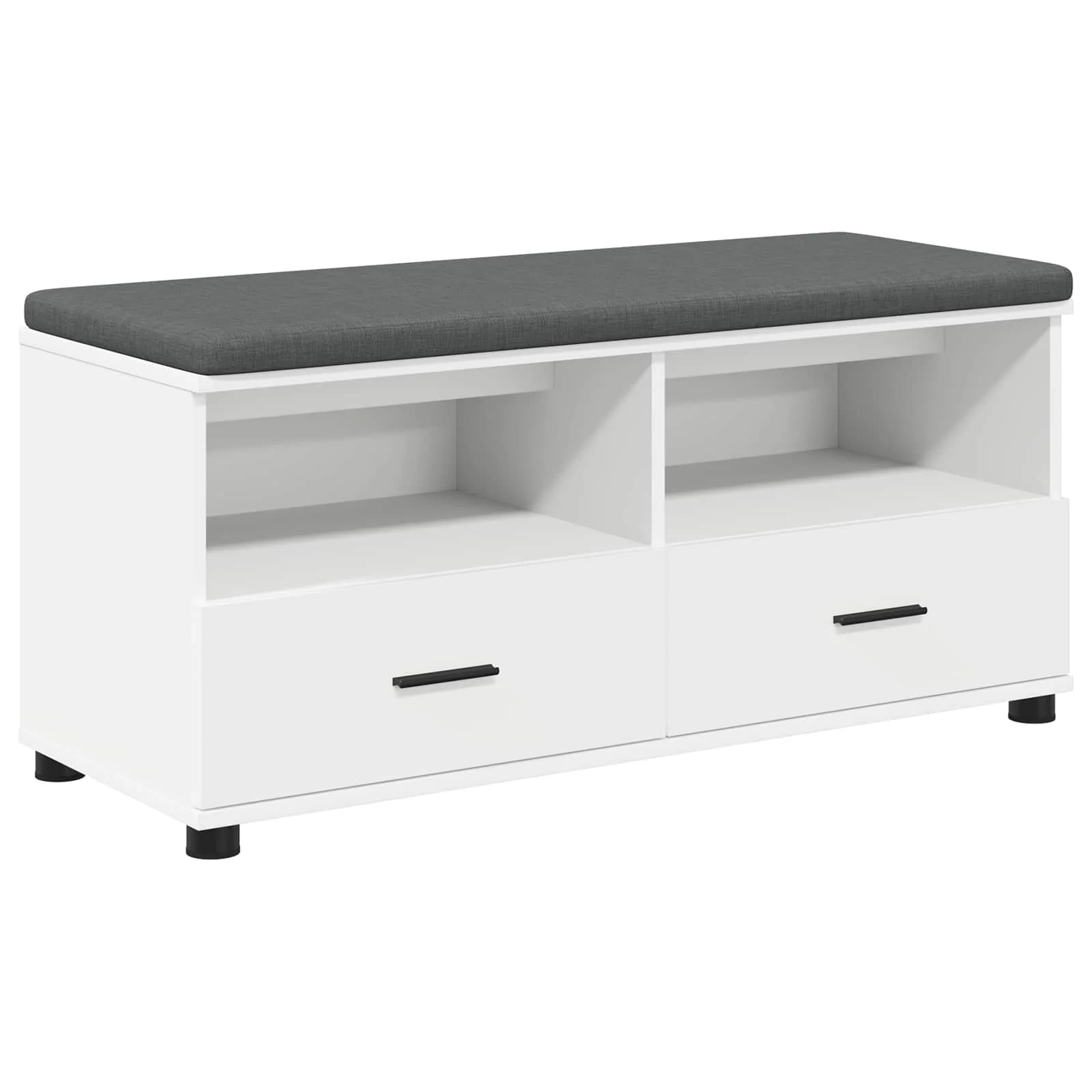 Haldna klop Bela 100 x 38 x 46 cm Oblikovan Les in Tkanina - slika 2