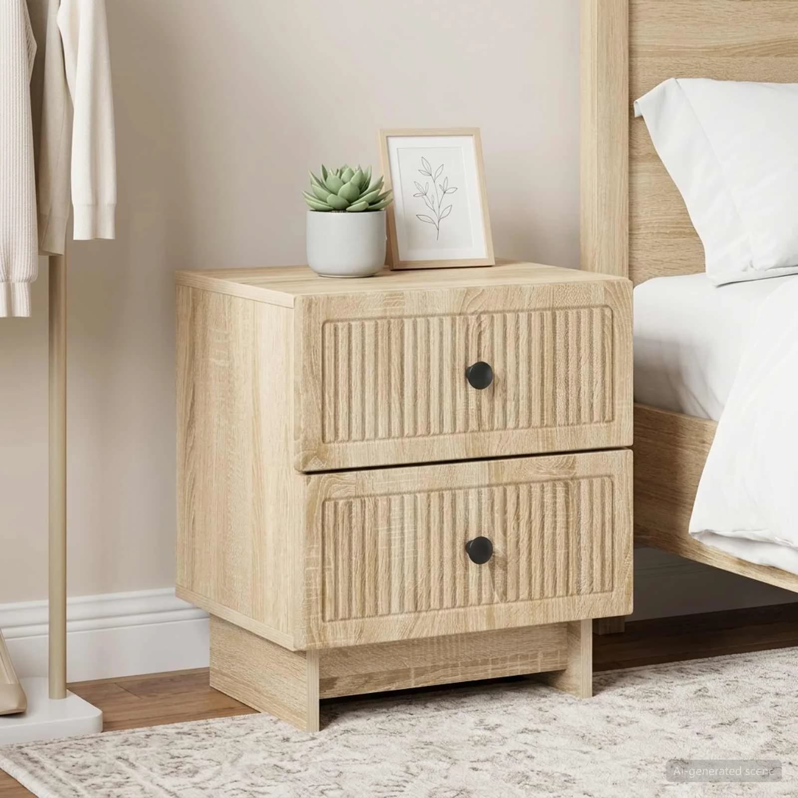 Nočna omarica 2 kos Sonoma hrast 43 x 34,5 x 47,5 cm
