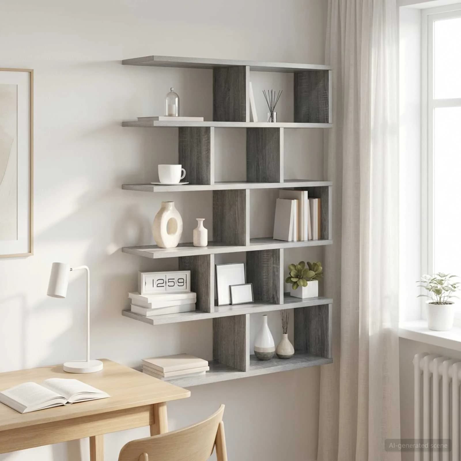 Stenska polica Siva Sonoma 70 x 20 x 100 cm Inženirski les