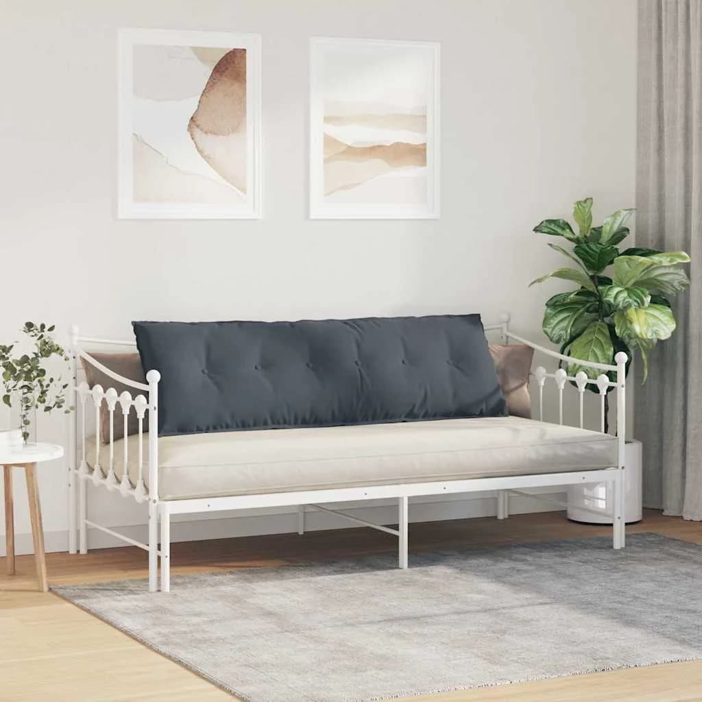 Poglavni vzglavnik Temno siva 160 x 50 cm Žametna tkanina - slika 4