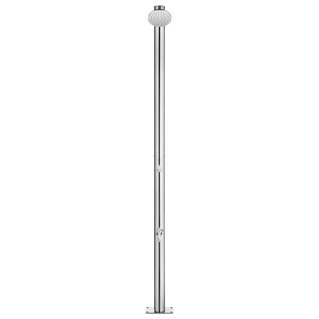 Vrtni tuš s sivim podstavkom 220 cm nerjaveče jeklo - slika 3