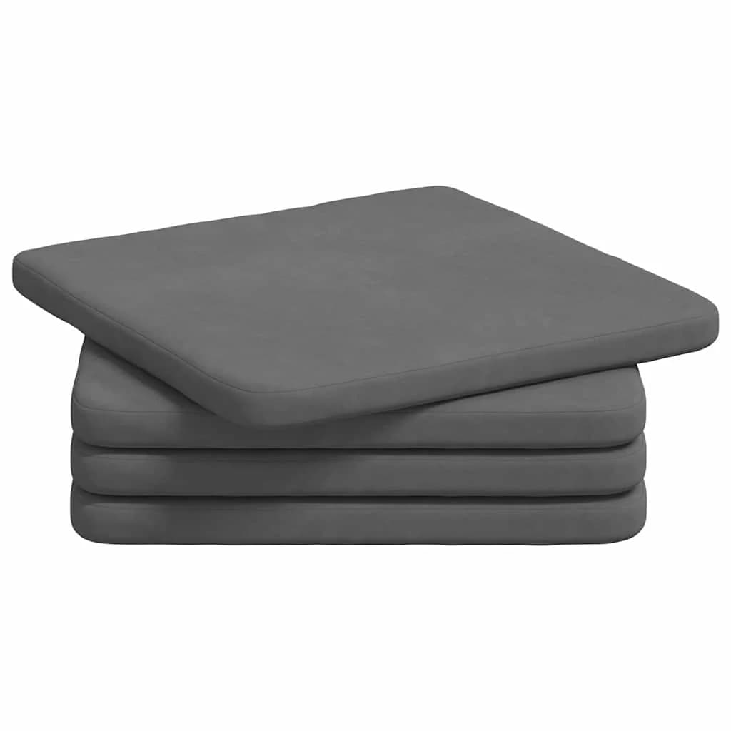 Sedežne blazine 4 kos Mikrofiber tkanina Temno siva - slika 2