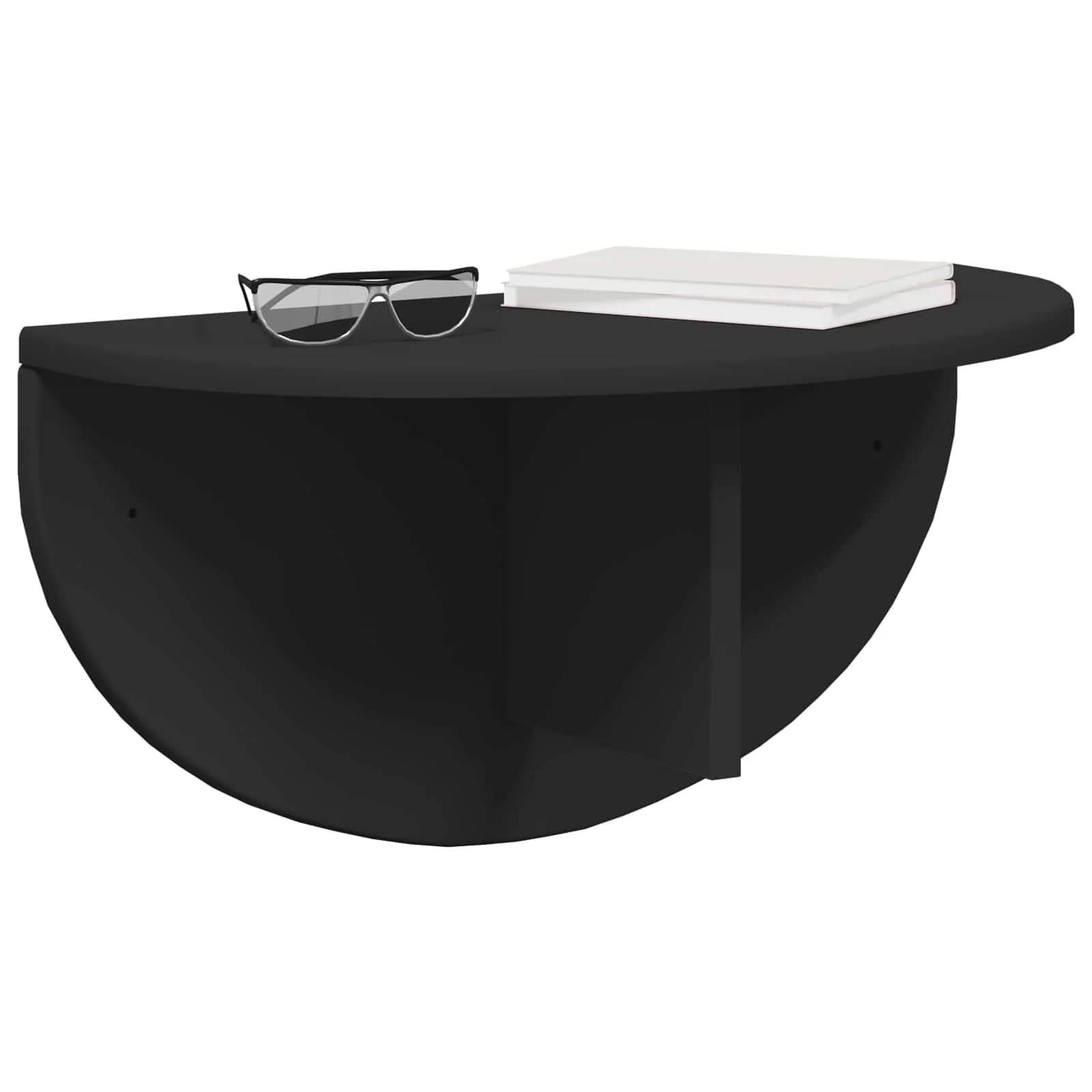 Stenska polica Montaža za steno Črna 48 x 24 x 24 cm - slika 3