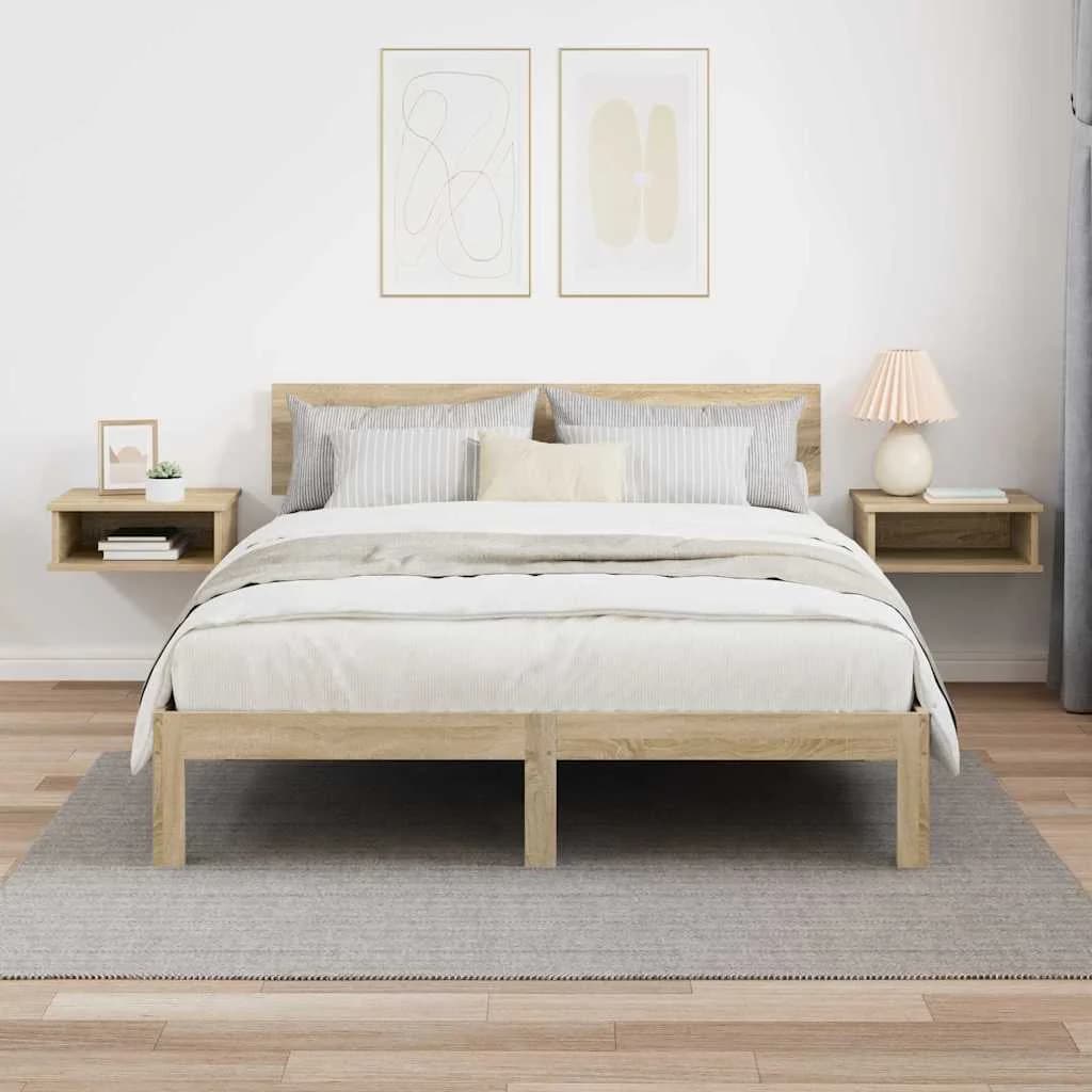 Nočna omarica 2 kos Sonoma hrast 40 x 31 x 15 cm Inženirski les - slika 4