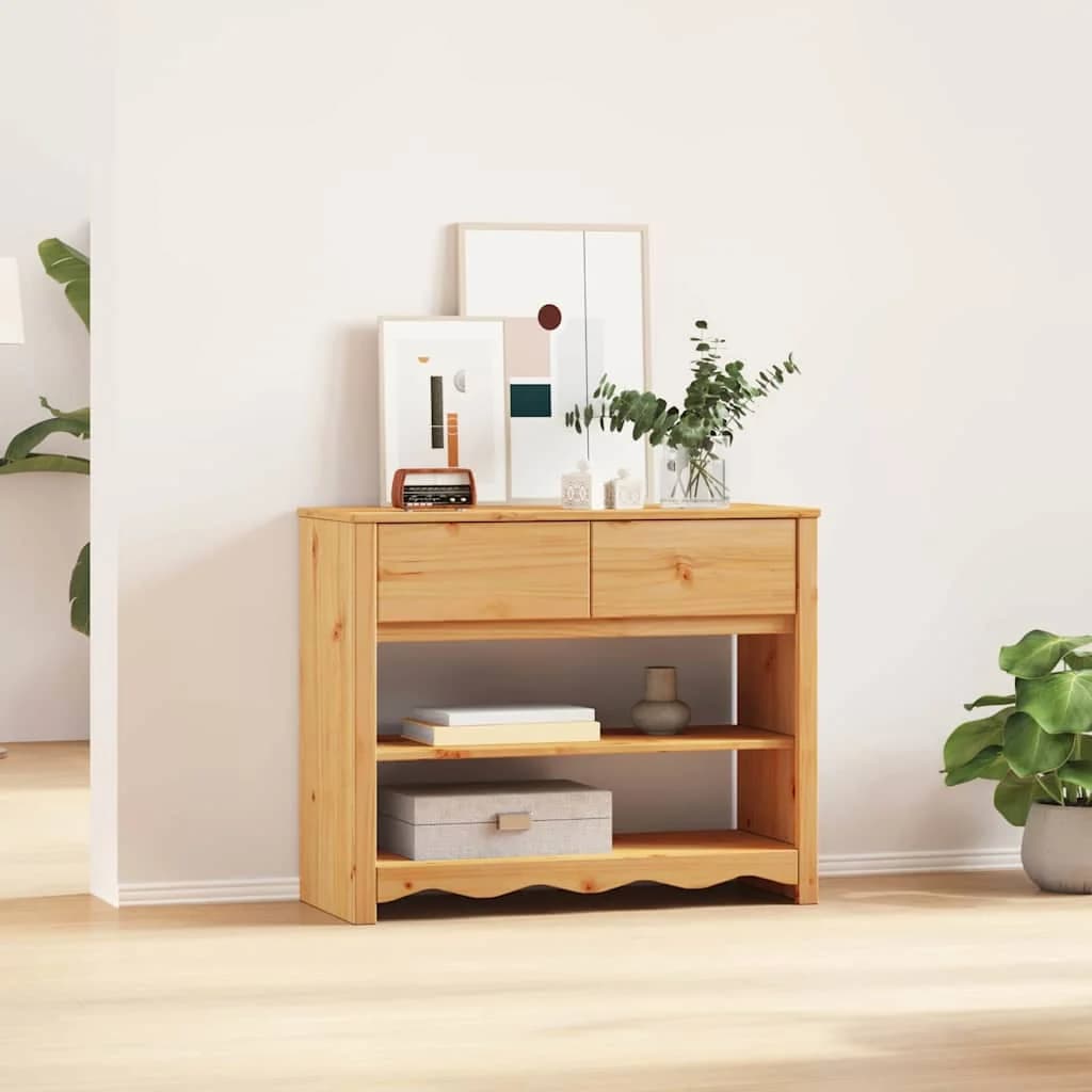 Konzolna miza s predalom Drammen Hrast 89,5 x 37 x 73 cm