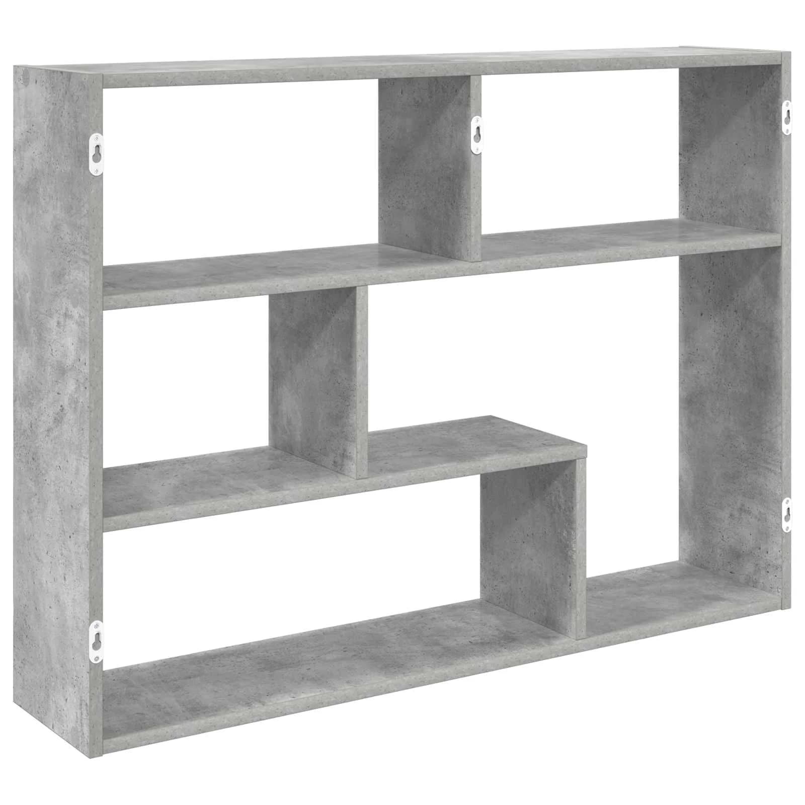 Stenska polica Montaža za steno Betonsko siva 95 x 20 x 69,5 cm - slika 6