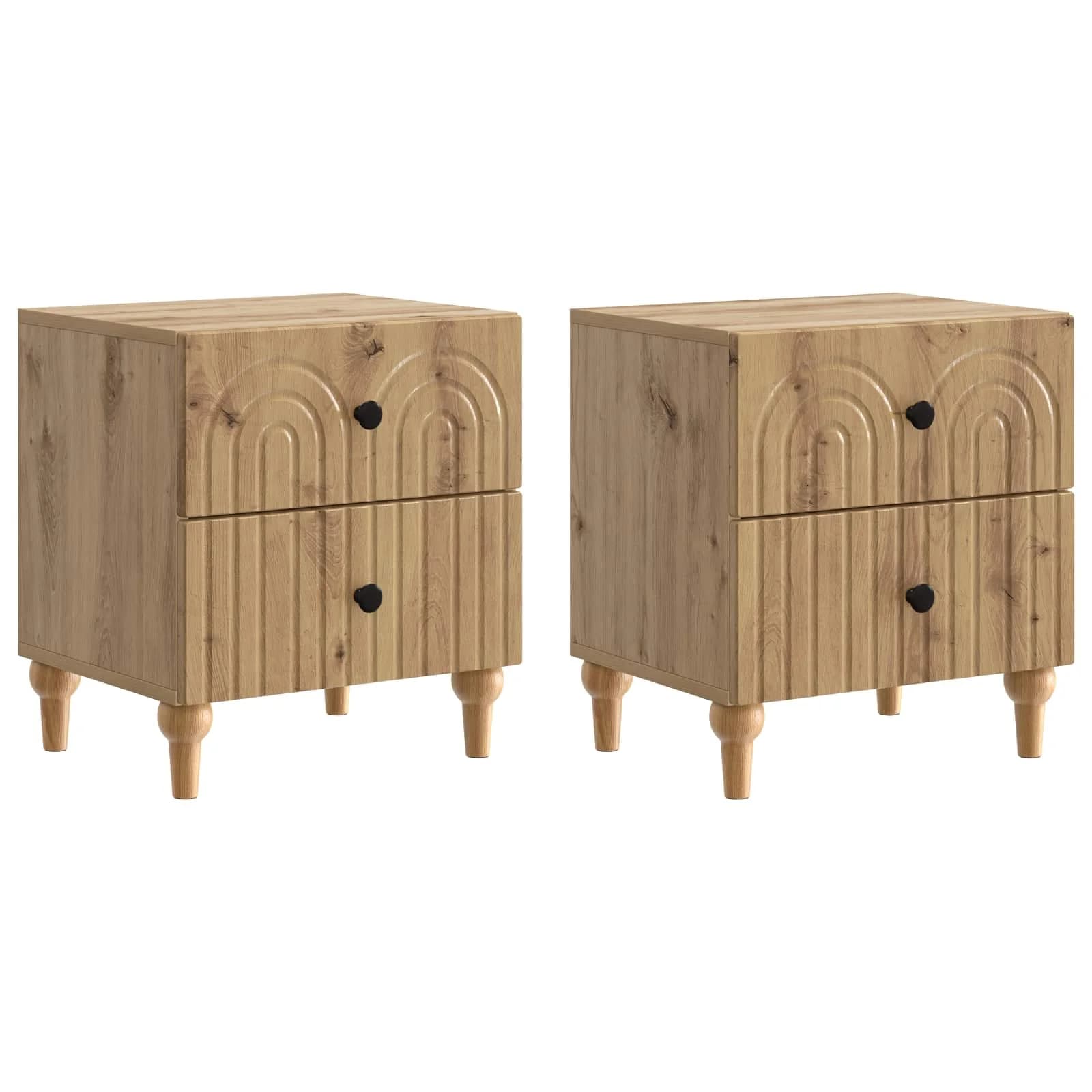 Nočna omarica 2 kos Artisan hrast 43 x 34,5 x 48 cm - slika 2