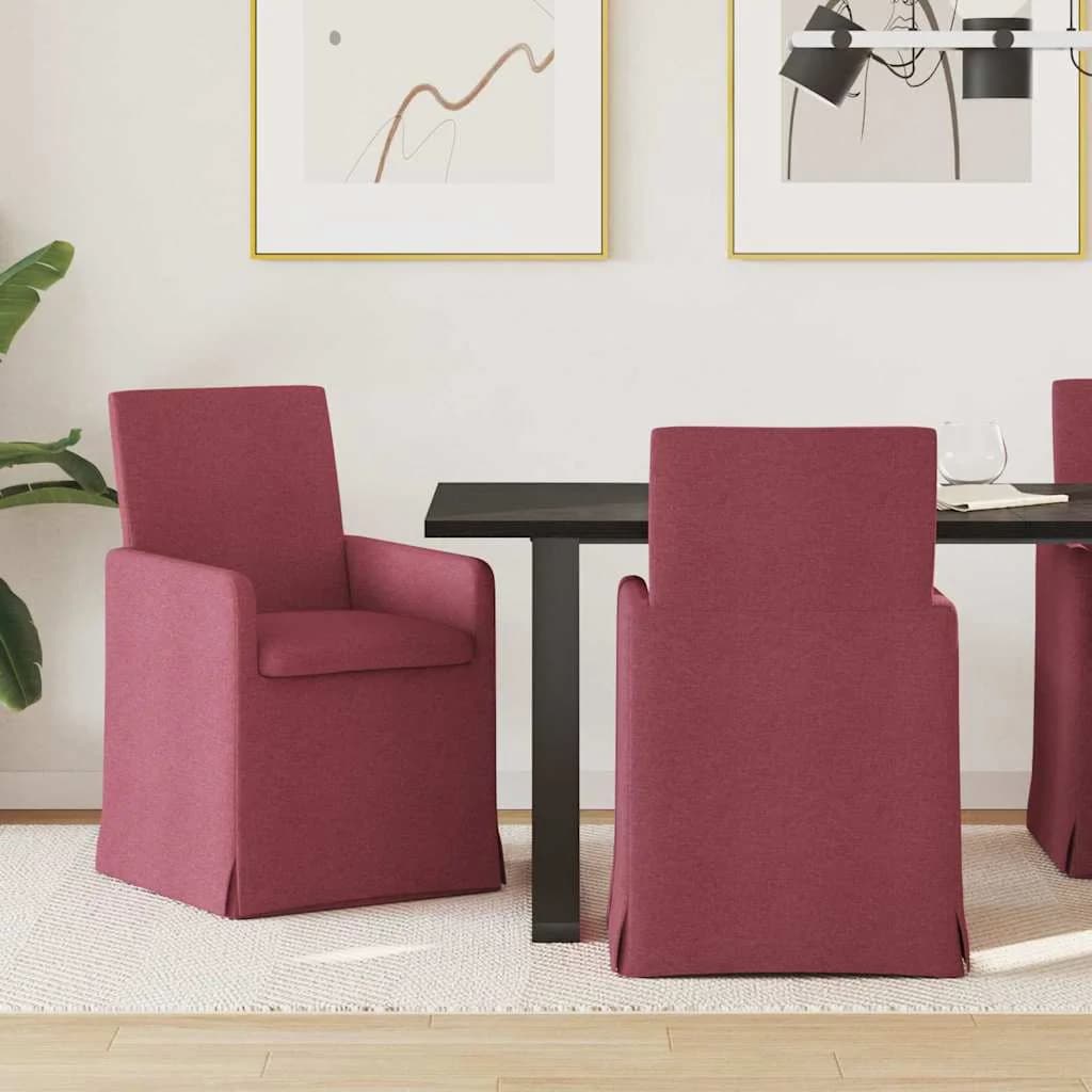 Jedilni stoli 2 kos blago vinsko rdeča 57 x 67 x 95 cm