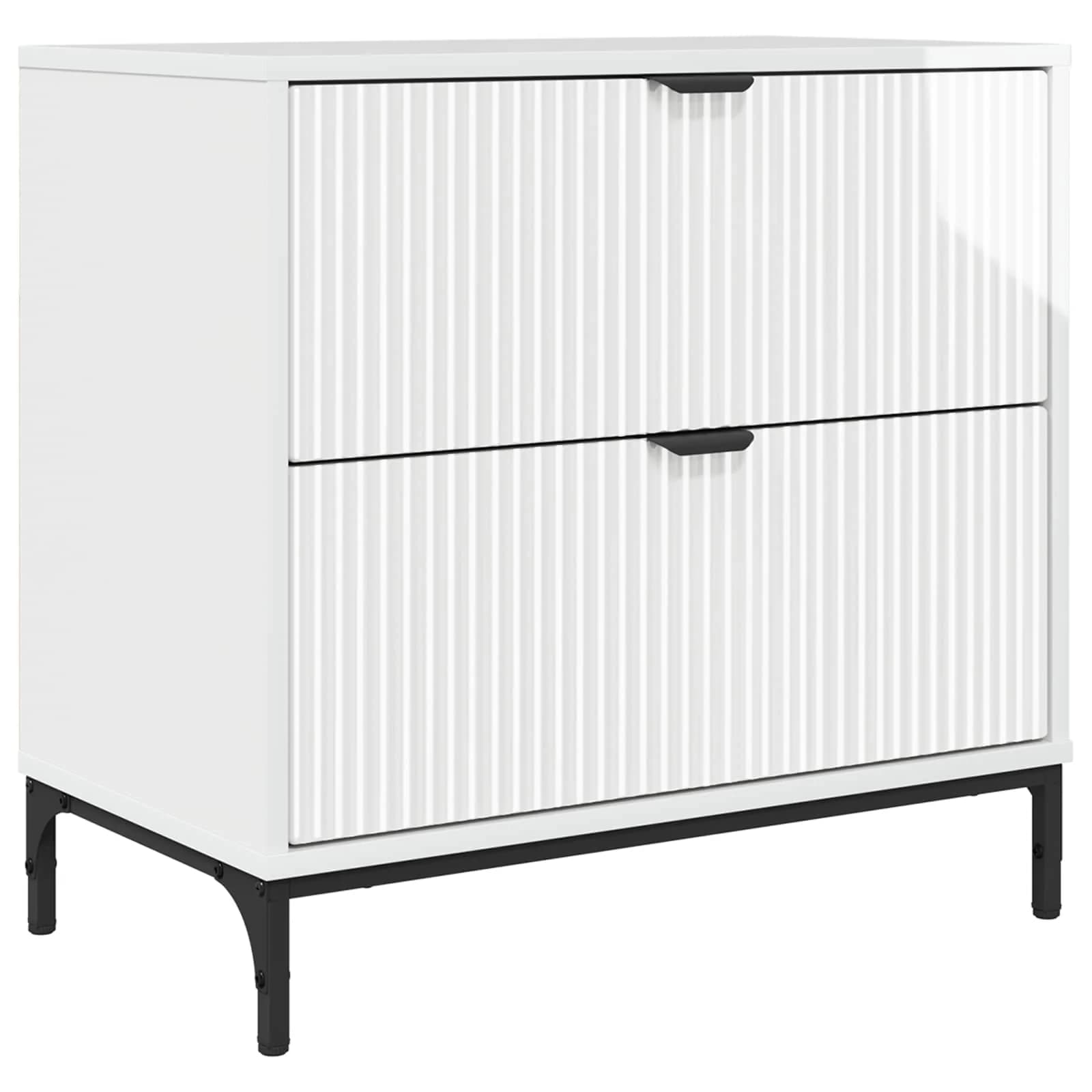 Nočna omarica Bela z visokim sijajem 63.5 x 36 x 61 cm - slika 2