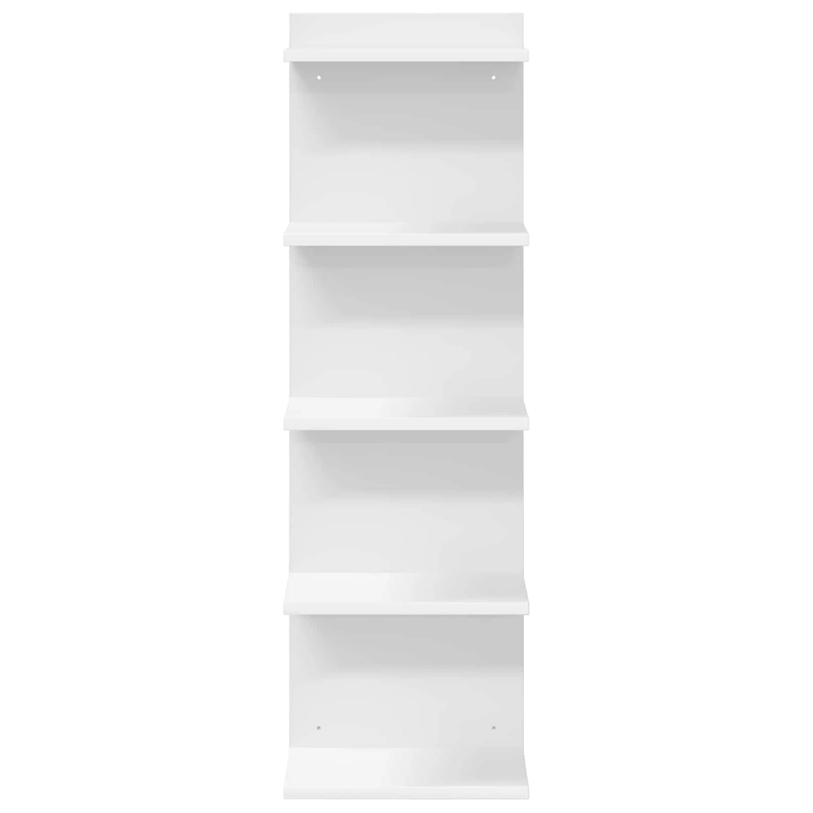 Stenska polica 2 kos Bela 30 x 15 x 100 cm Inženirski les - slika 4