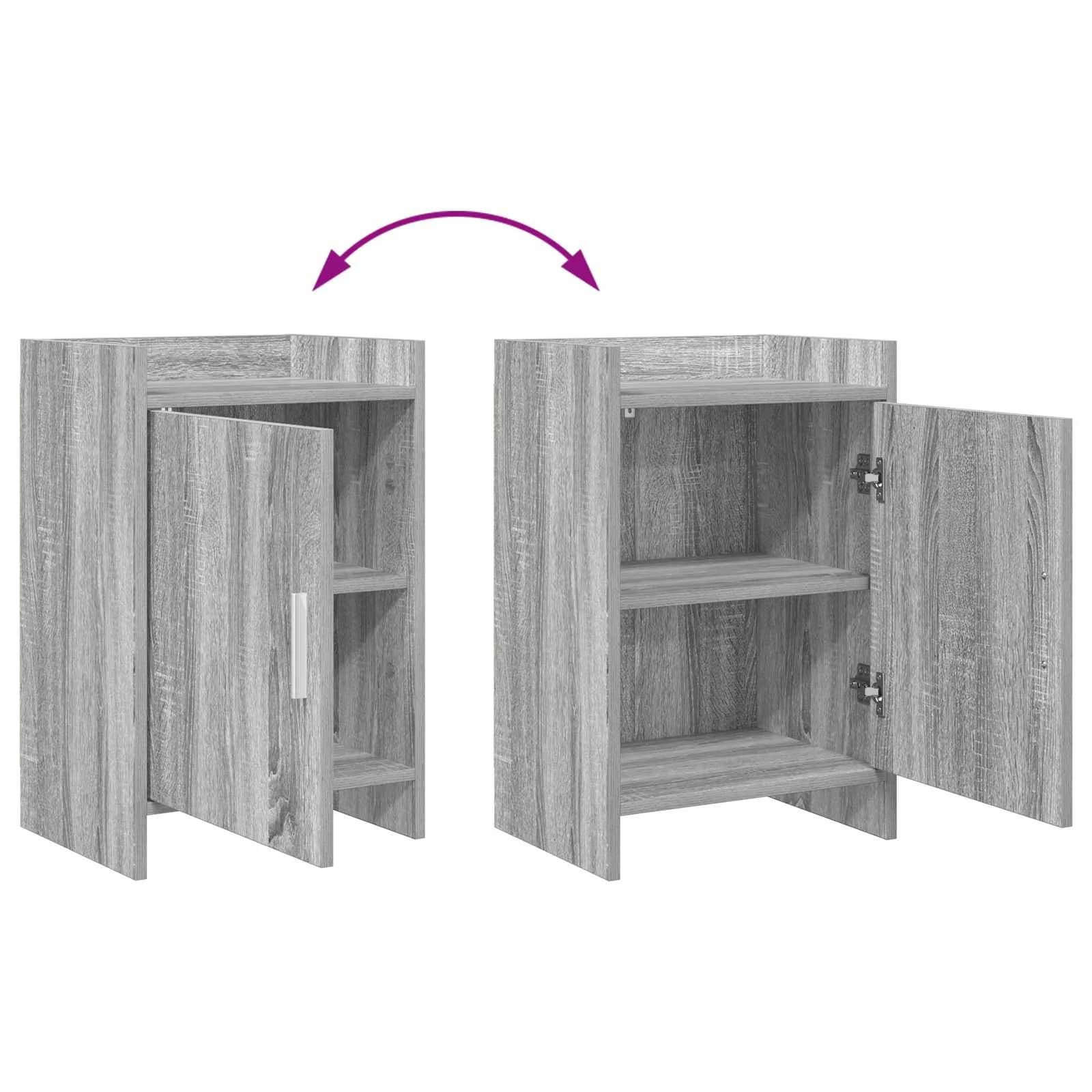 Posteljne mize Siva Sonoma 40 x 30 x 60 cm Inženirski les - slika 7