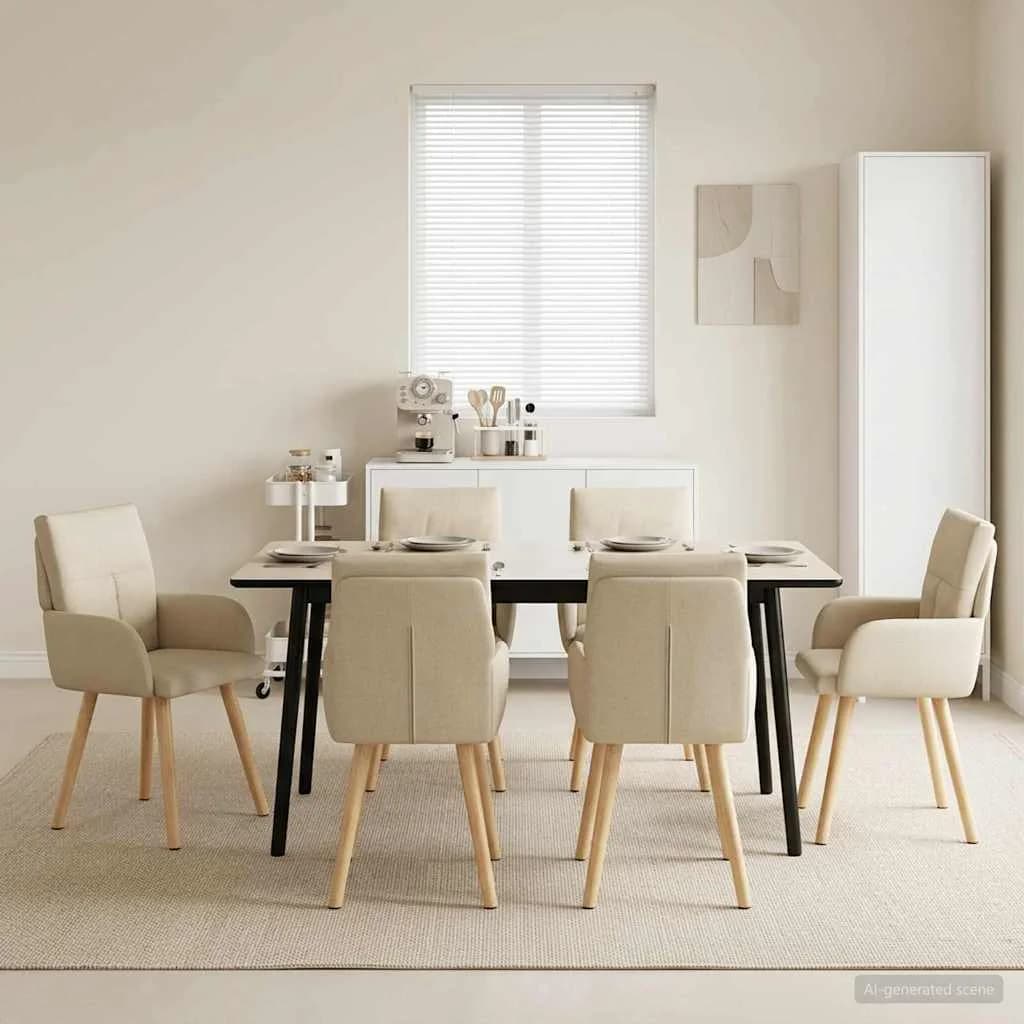 Jedilni stoli 6 kos Blago Krem 60 x 56 x 96 cm