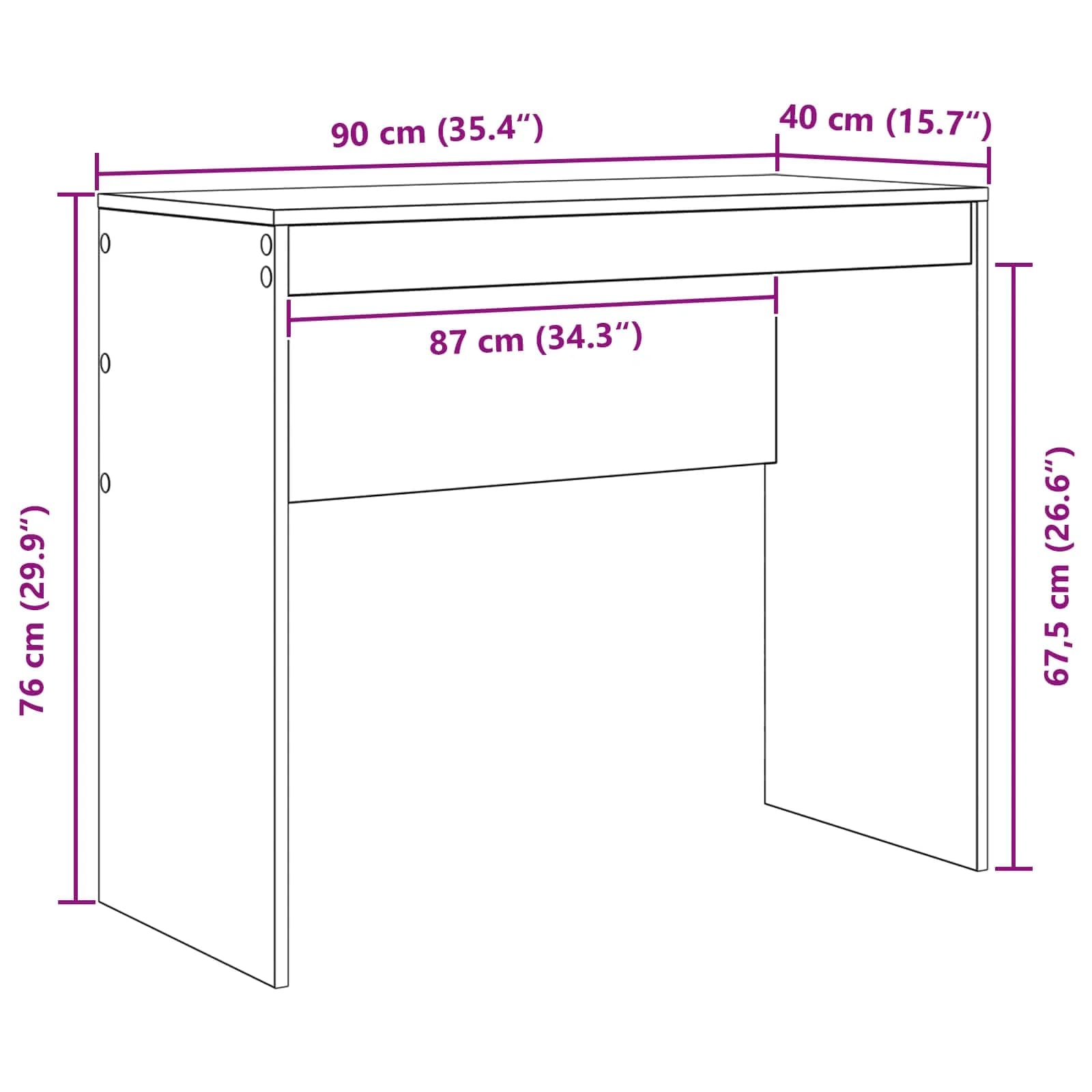 Miza Bela 90 x 40 x 76 cm - slika 11