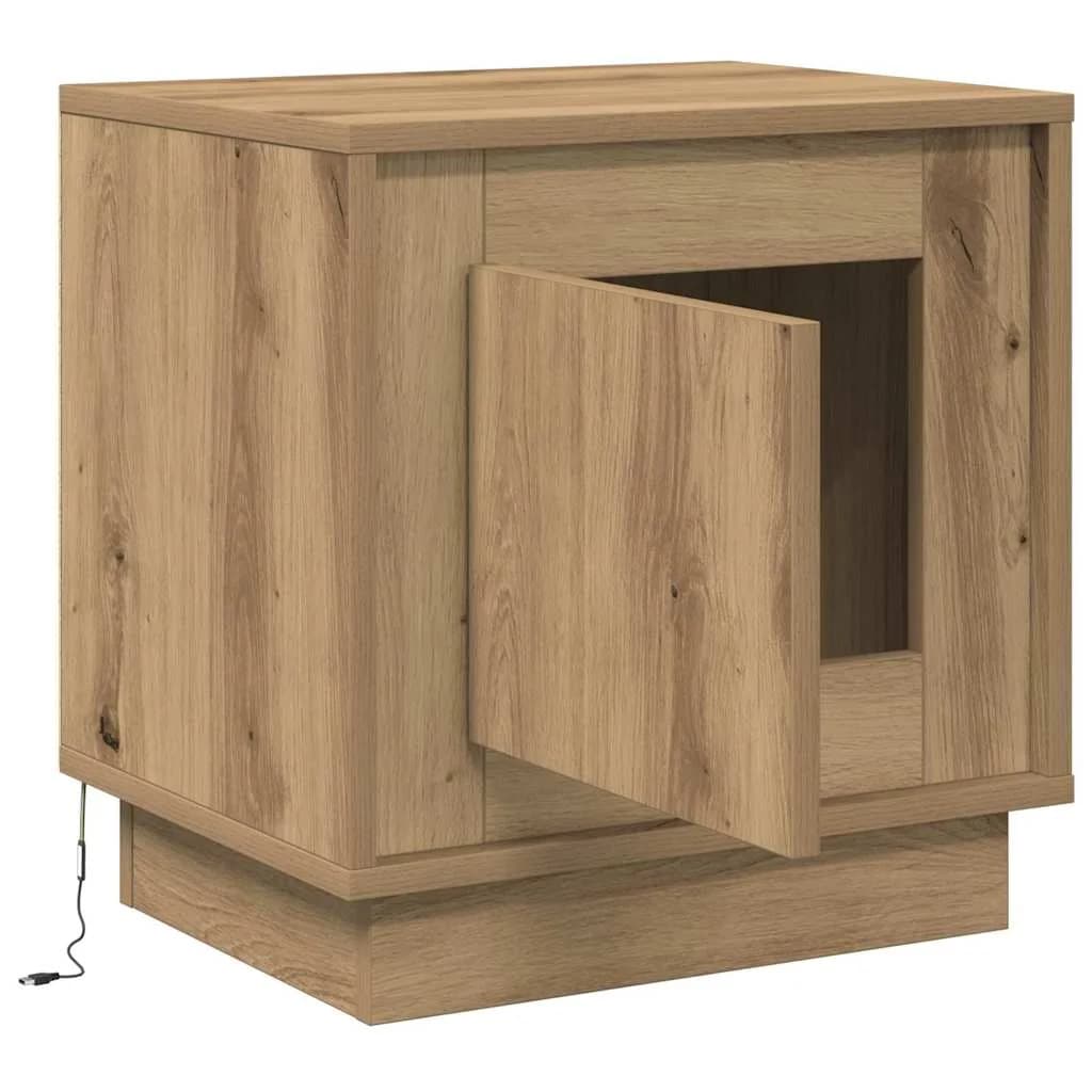 Nočna omarica Umetni hrast 44 x 34,5 x 45 cm Inženirski les - slika 6