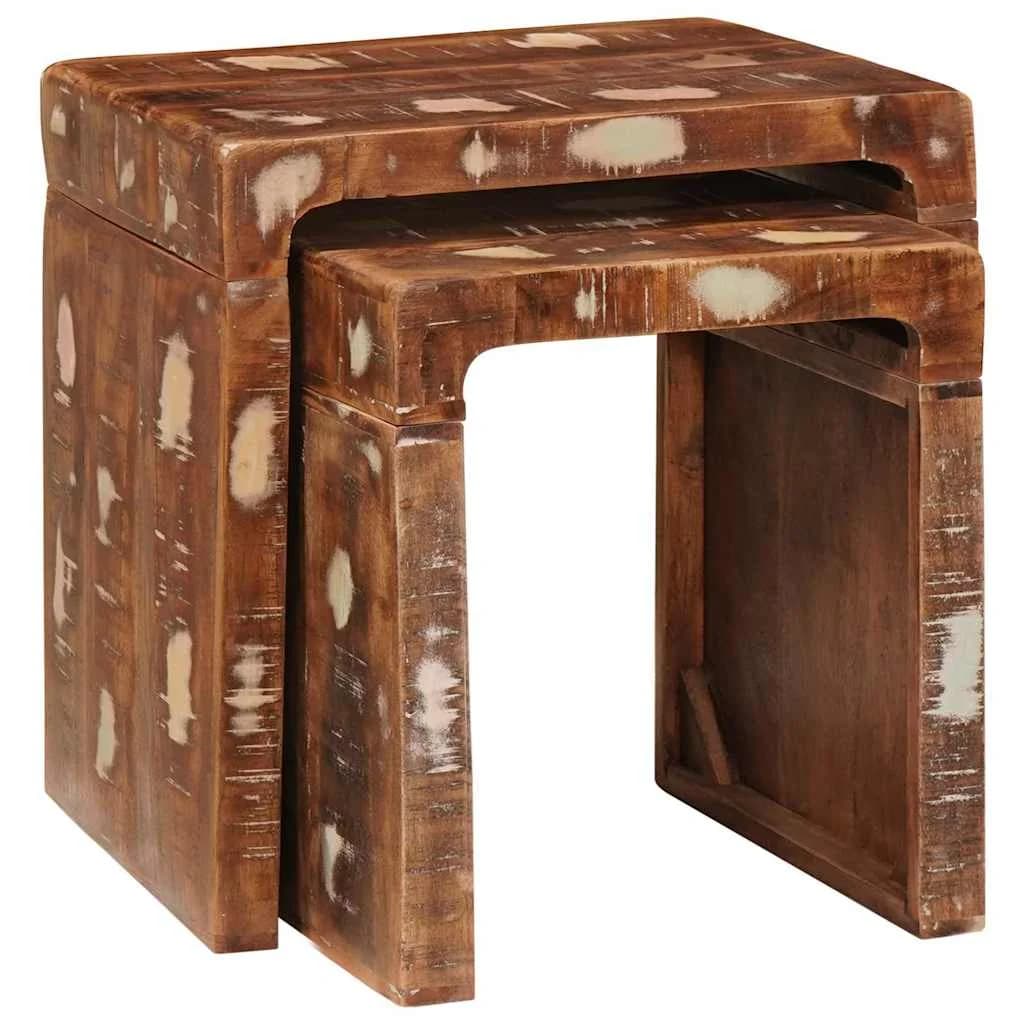 Gnezditvene mize 2 kos Rjava 46 x 40 x 46 cm - slika 3