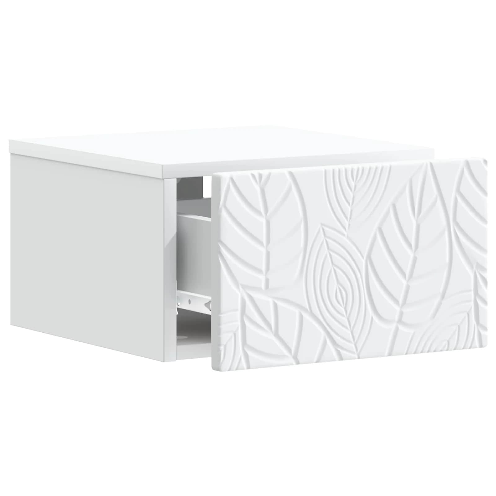 Stenski nočni omarici 2 kos Bela 49 x 34,5 x 20 cm - slika 5