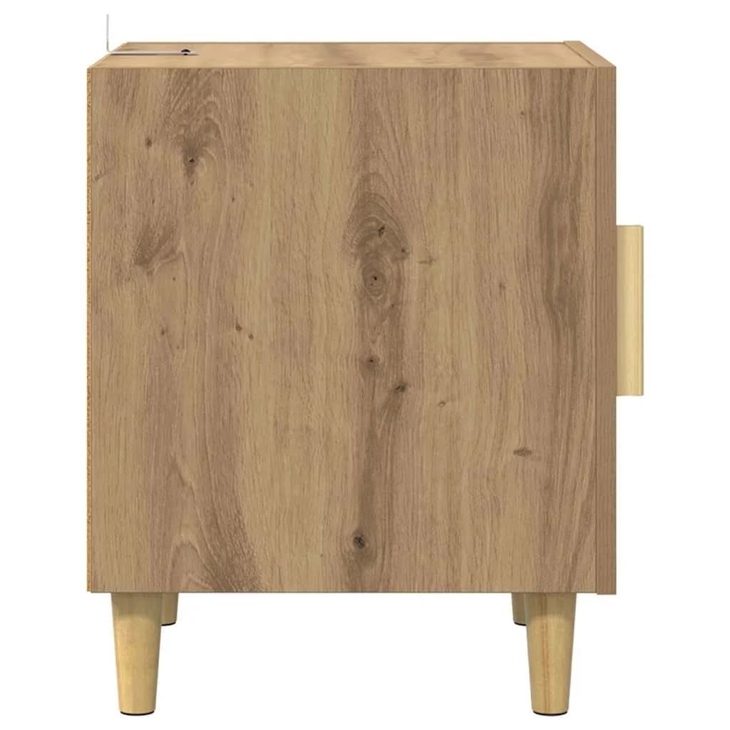 Nočna omarica 2 kos Umetni hrast 40 x 40 x 50 cm Inženirski les - slika 8
