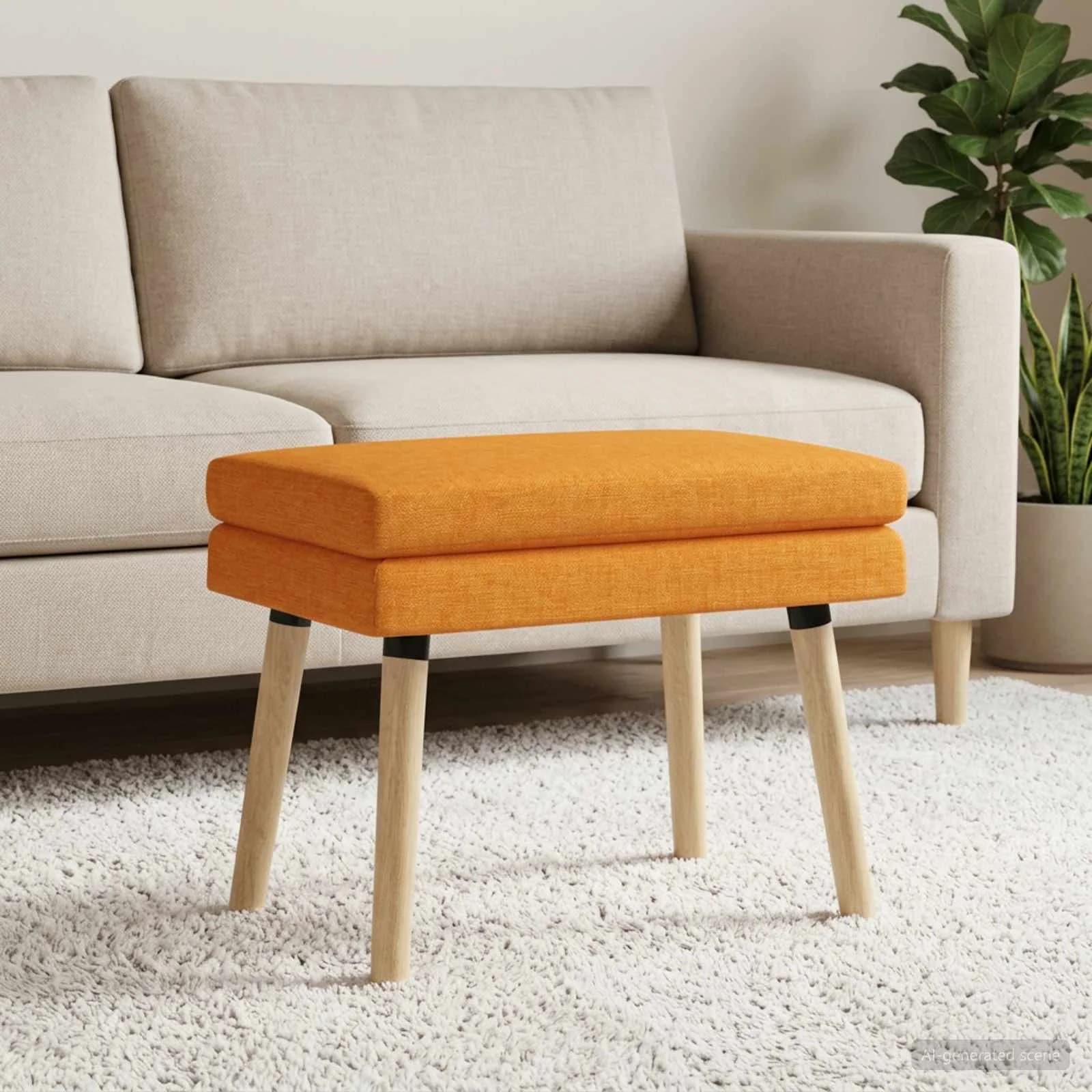 Dvojna klop Temno rumena 60 x 40 x 46 cm Blago - slika 3